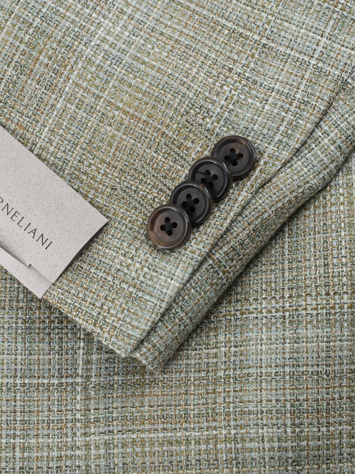 Corneliani Olive Green Wool, Silk & Linen "Sartoria Light" Jacket