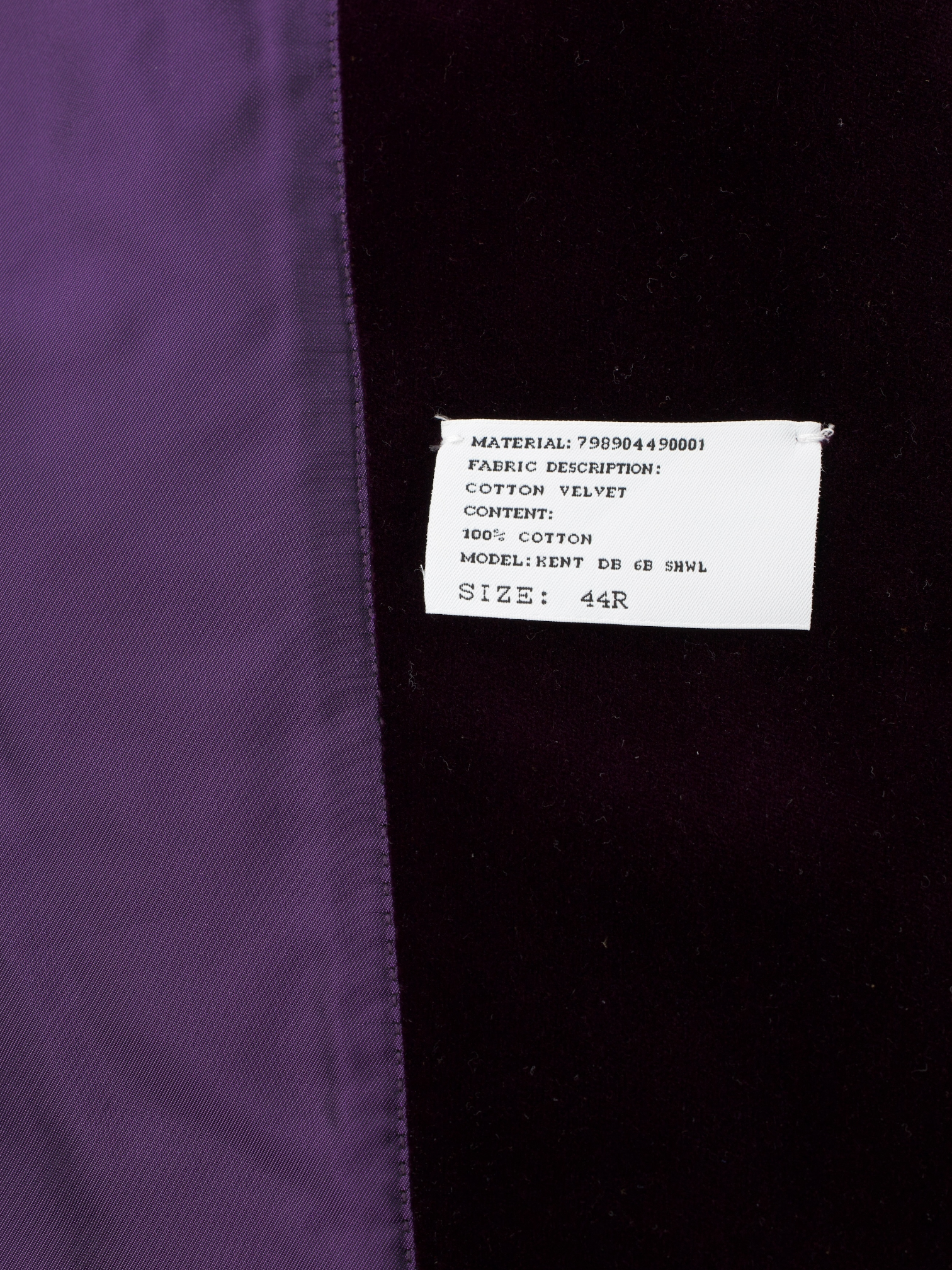 Ralph Lauren Purple Label Aubergine Cotton Velvet Smoking Jacket