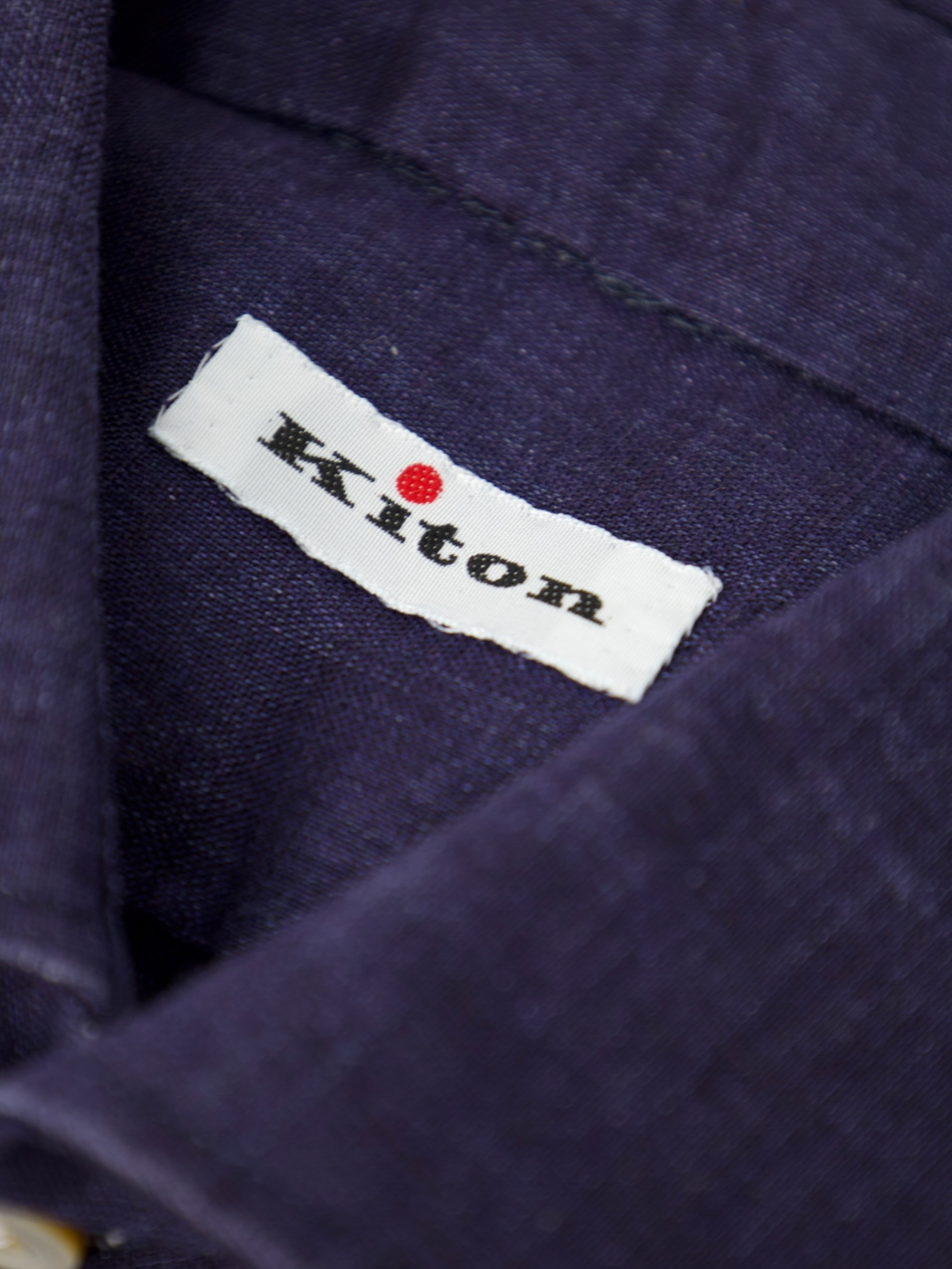 Kiton Dark Blue Melange Linen Shirt