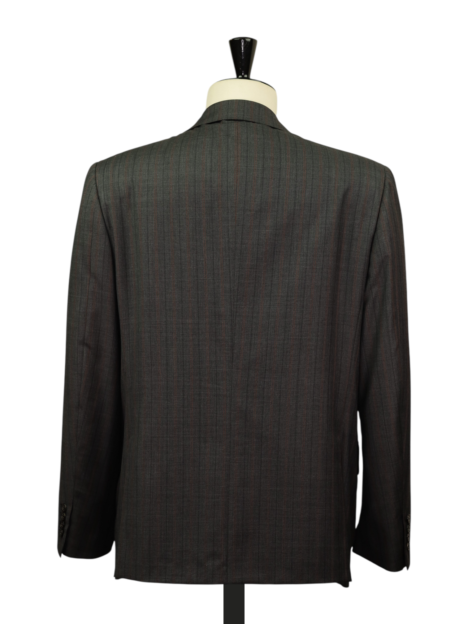 Brioni Grey & Brown Wool Pinstripe Nomentano Jacket