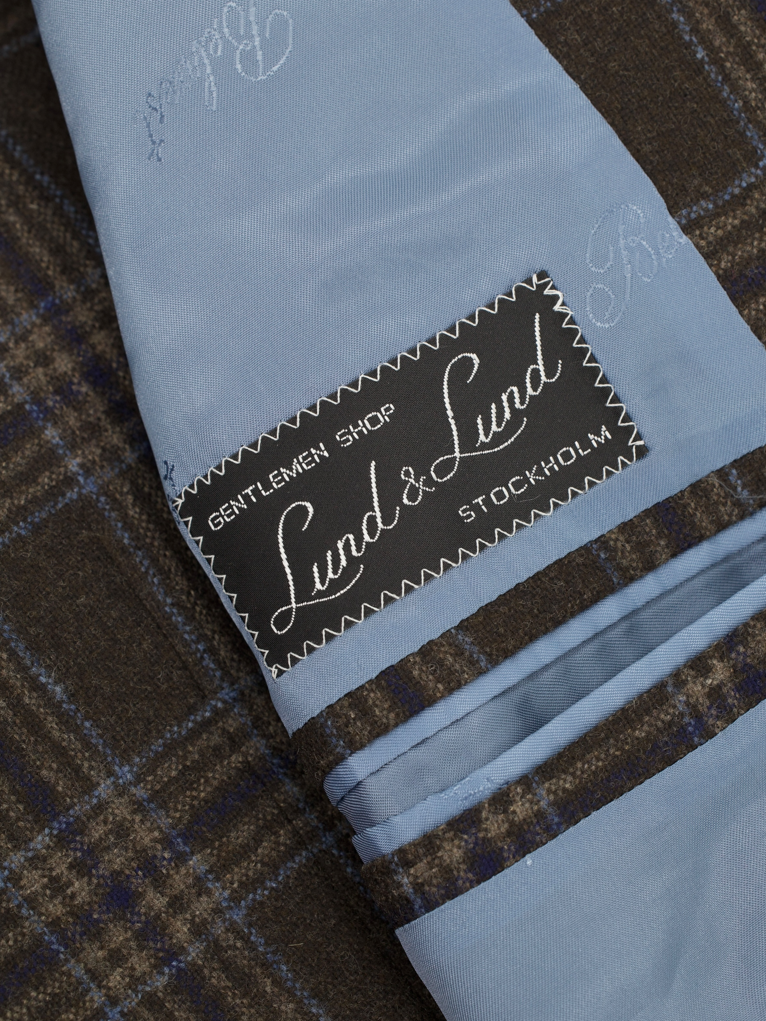 Belvest Dark Brown & Blue Wool Flannel Tartan-Check Jacket