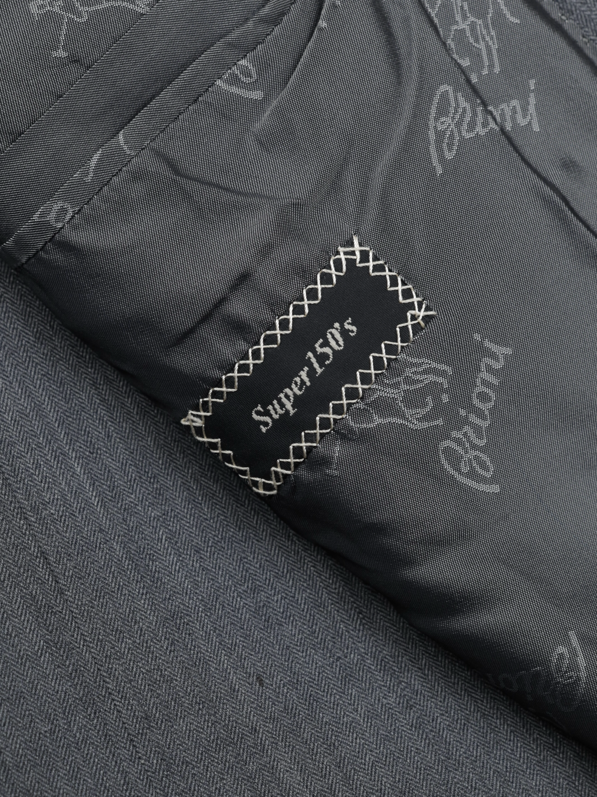 Brioni Grey Super 150's Micro-Herringbone Suit