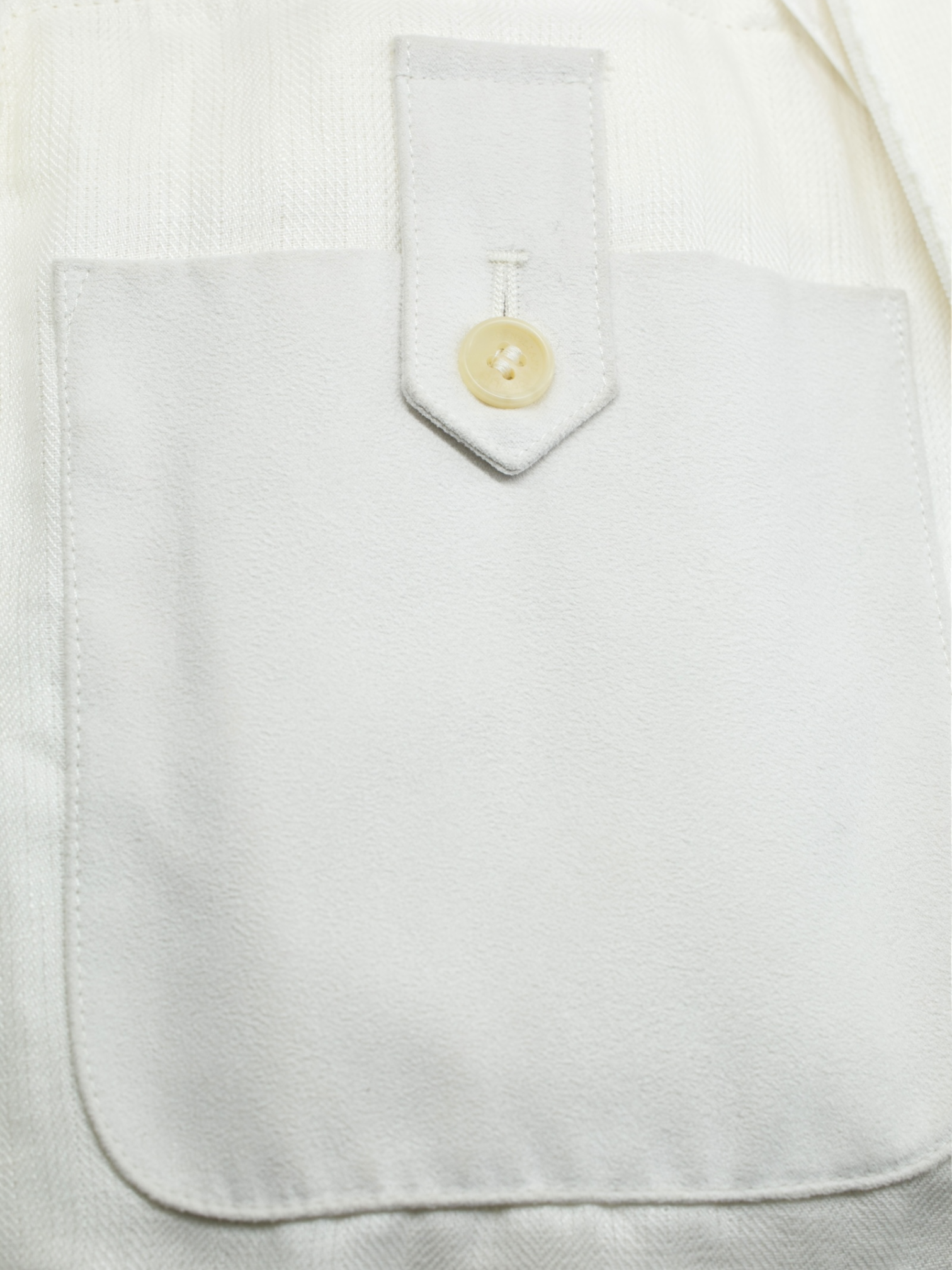 Corneliani ID Offwhite Pure Linen Herringbone Safari-Style Jacket