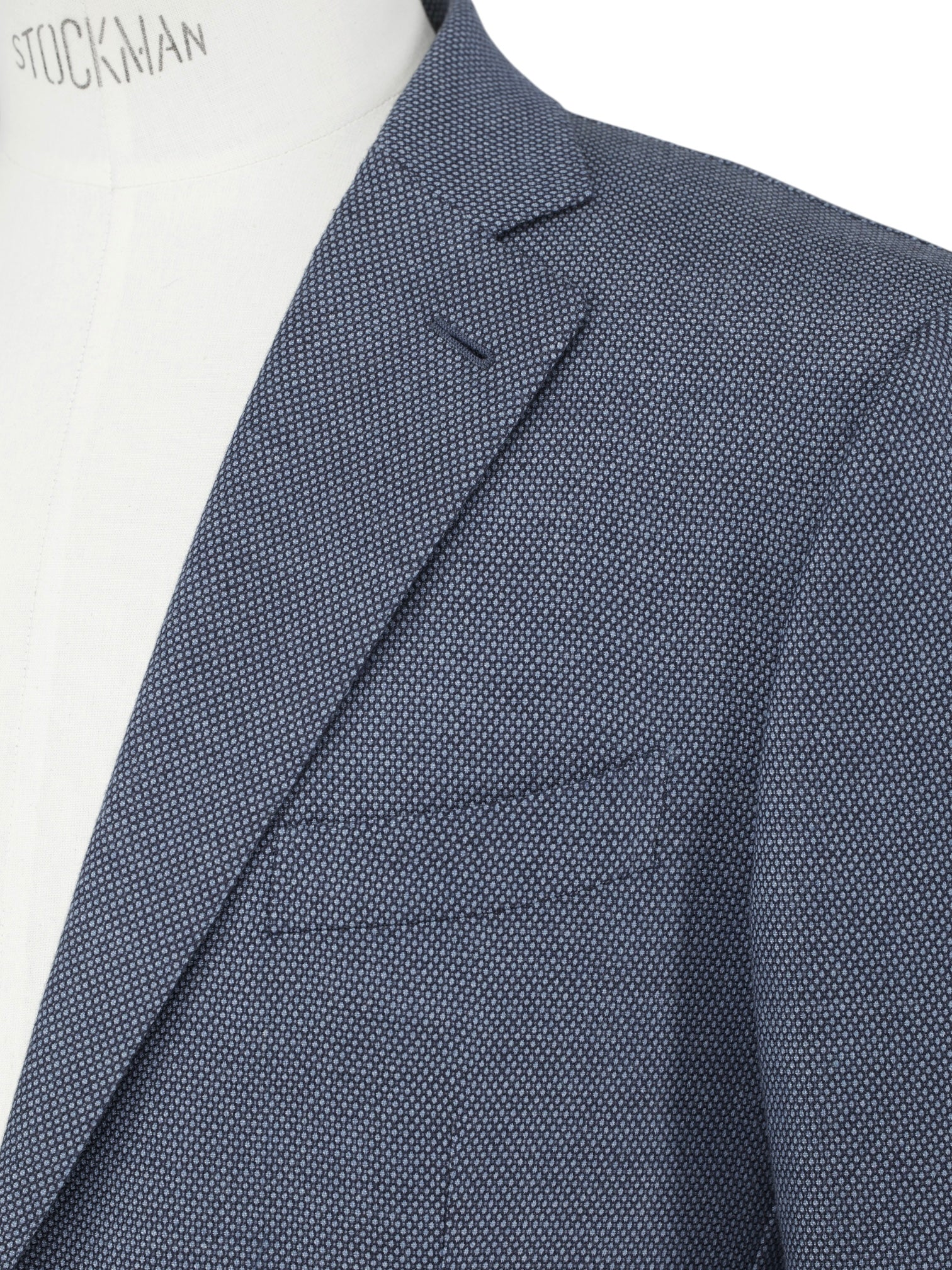 Ermenegildo Zegna Steel Blue Cotton, Cashmere & Rayon Micro-Pattern "Street" Jacket