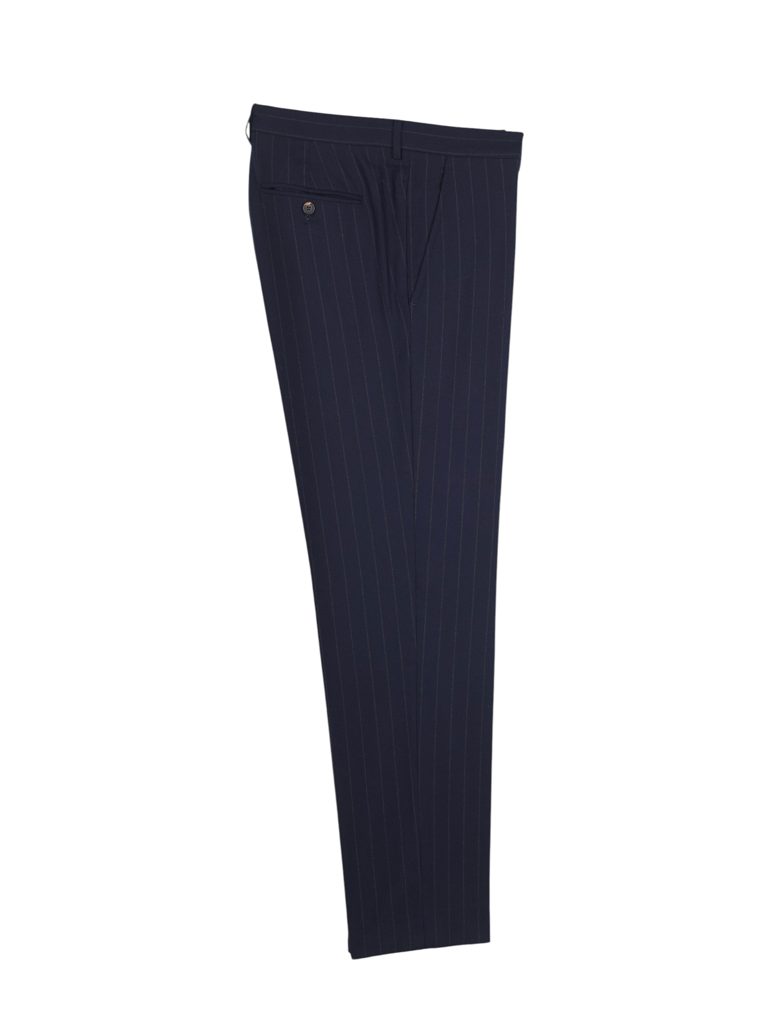 Brunello Cucinelli Navy Brushed Wool & Silk Pinstripe Suit