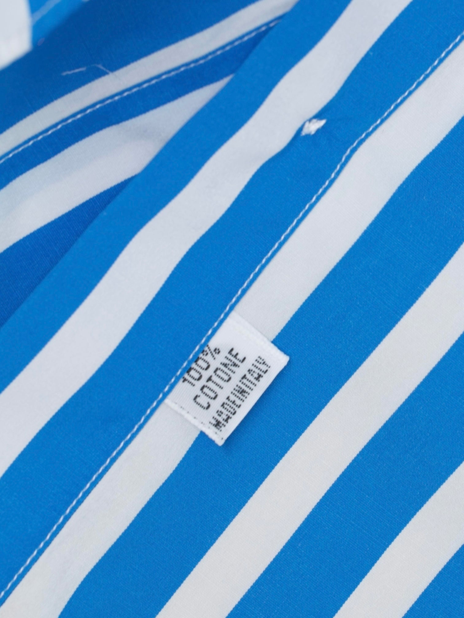Finamore Sky Blue & White Cotton Bengal Stripe Shirt