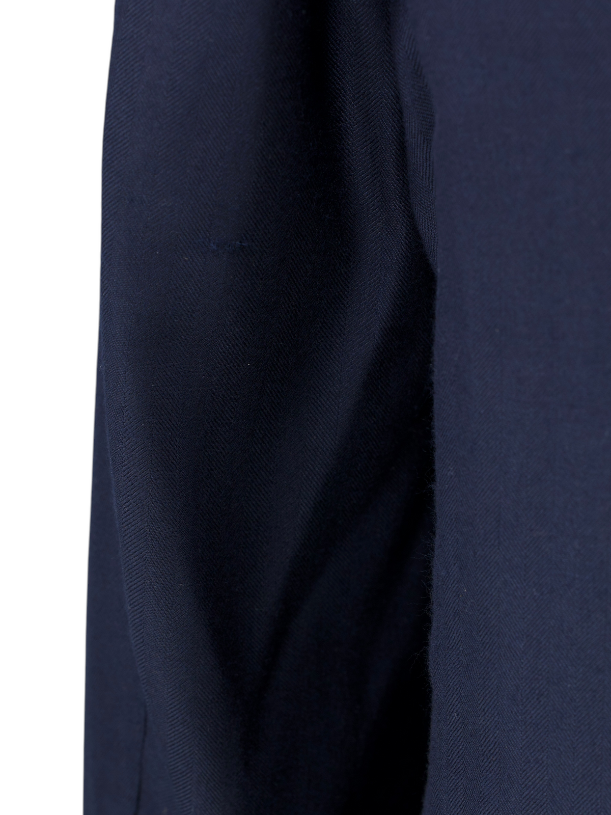 Orazio Luciano Navy Cashmere & Silk Safari-Style Herringbone Jacket