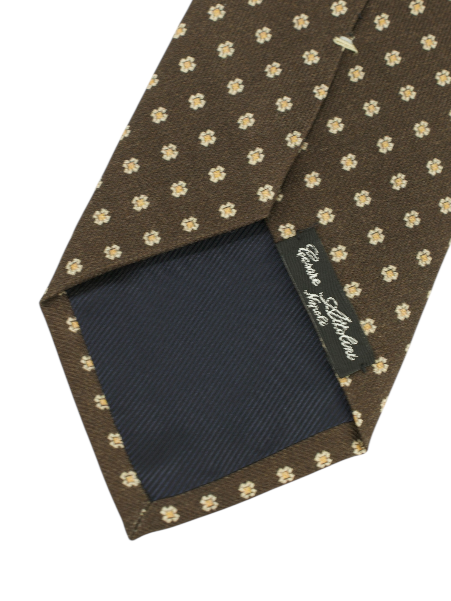 Cesare Attolini Brown & Yellow Woolen Floral Tie