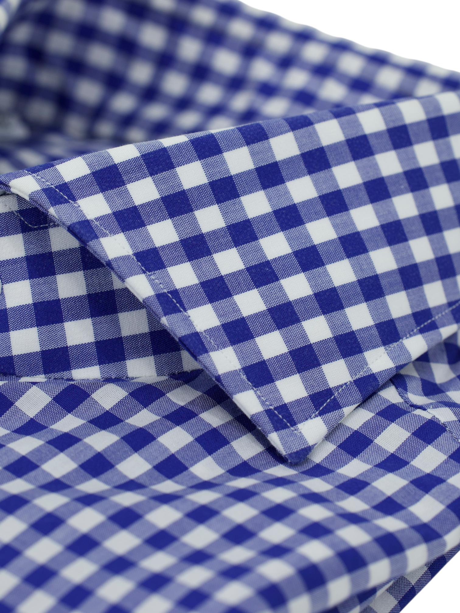 Kiton Blue & White Cotton Gingham Check Shirt