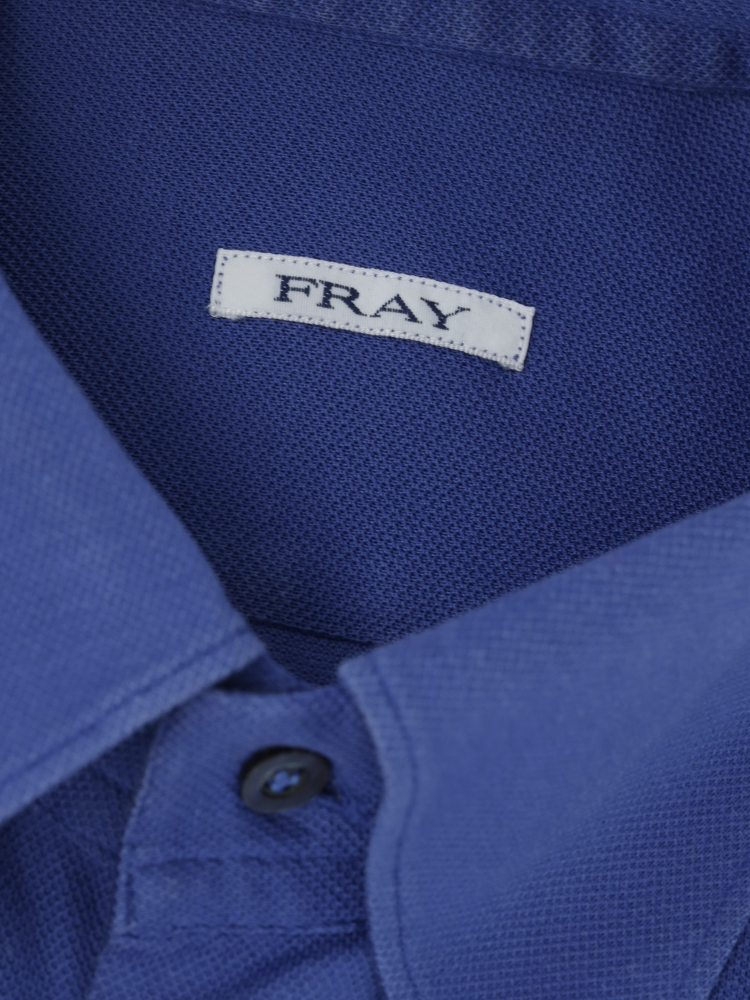 Fray Azure Blue Cotton Piqué Knitted Button-Down Shirt