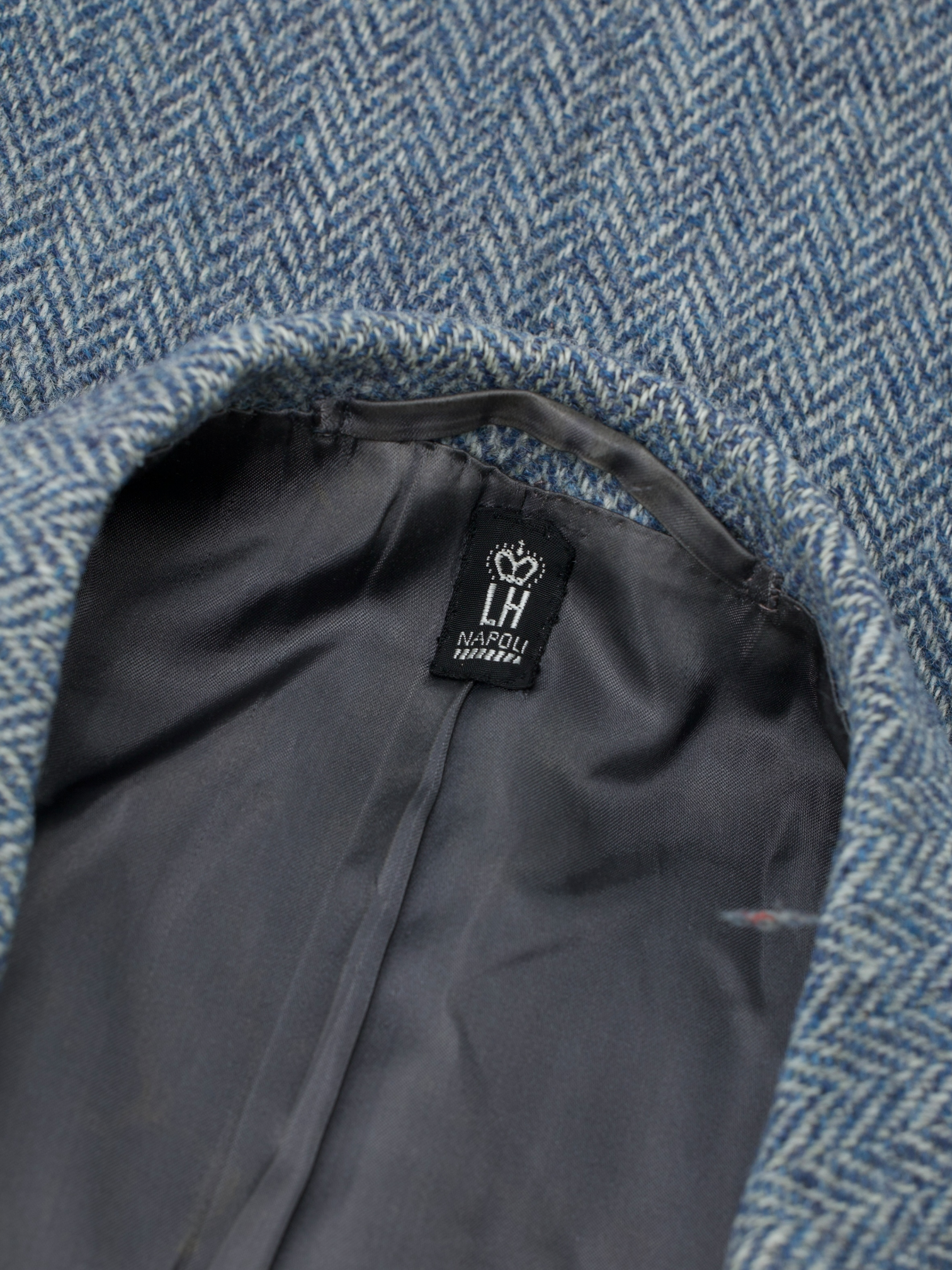 Rubinacci "London House" Light Blue Shetland-Tweed Herringbone Jacket