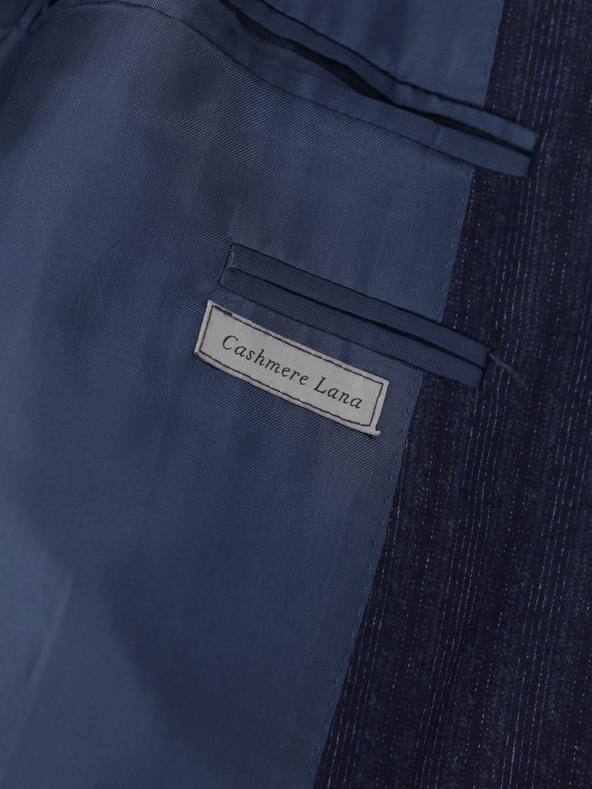Canali Dark Blue Wool & Cashmere Flannel Multi-Stripe Winter Suit