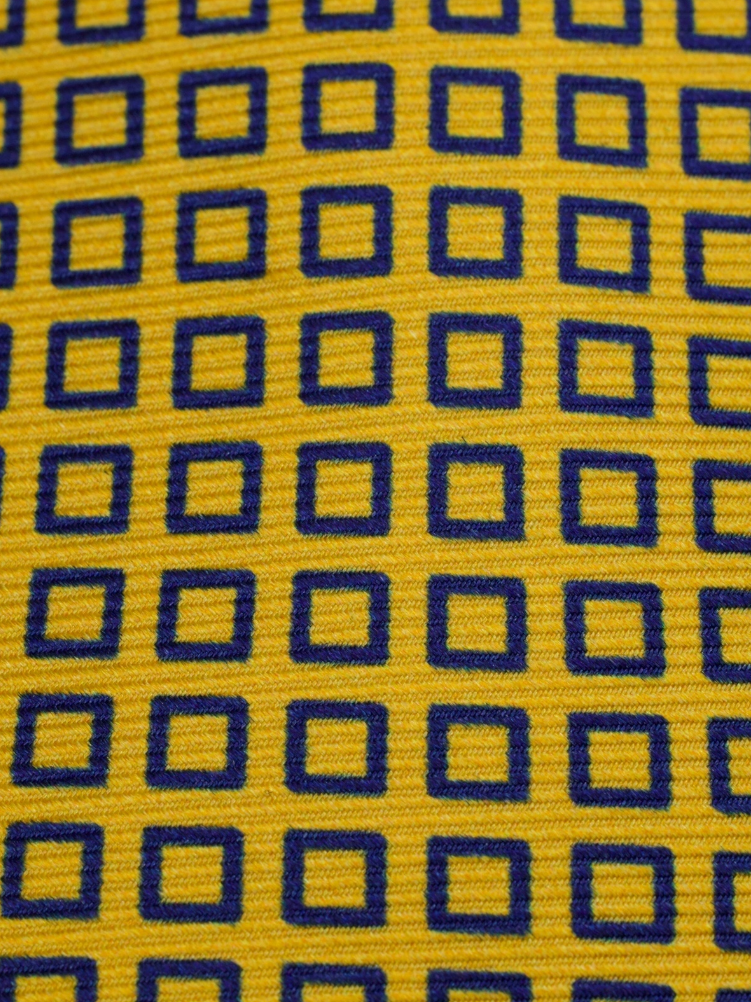 Kiton 5-Fold Tangerine & Navy Silk Square Pattern Tie