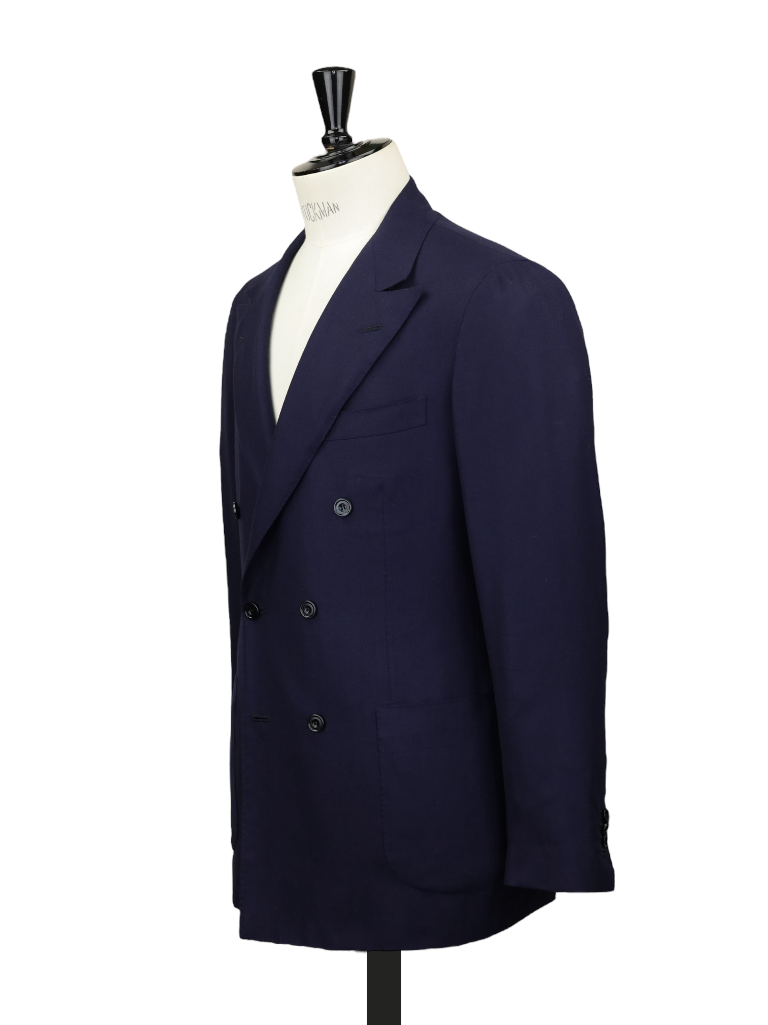 Kiton Navy Wool & Cashmere Double Breasted Twill Jacket