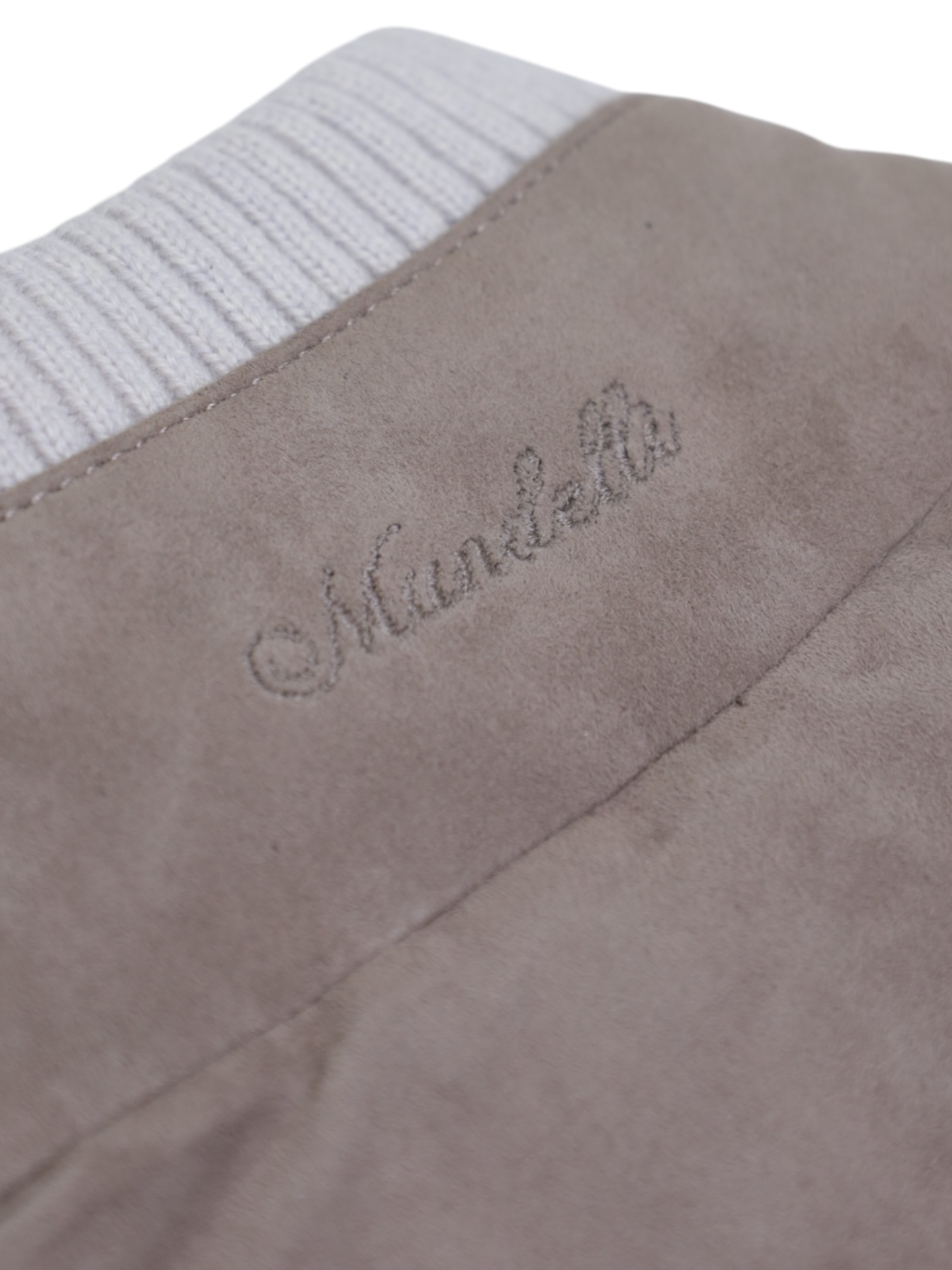 Mandelli Taupe Goat Suede Down-Padded Vest