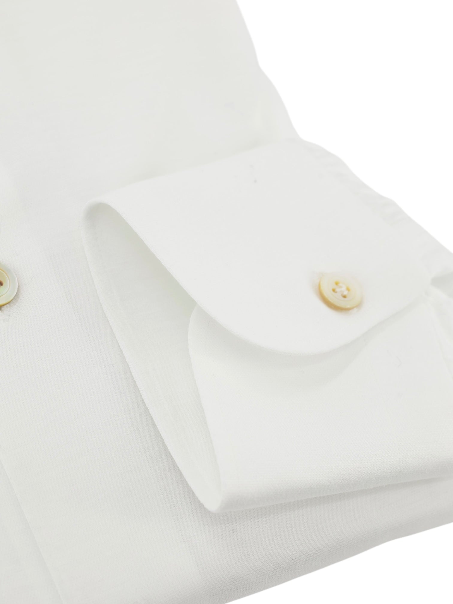 Kiton White Cotton Jersey Knitted Shirt