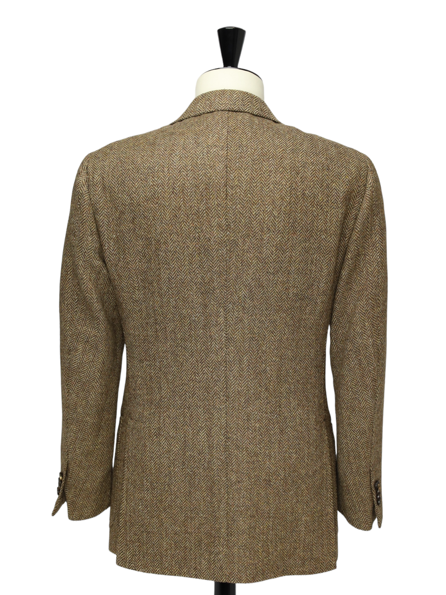 Cesare Attolini Brown Shetland Tweed Herringbone Jacket
