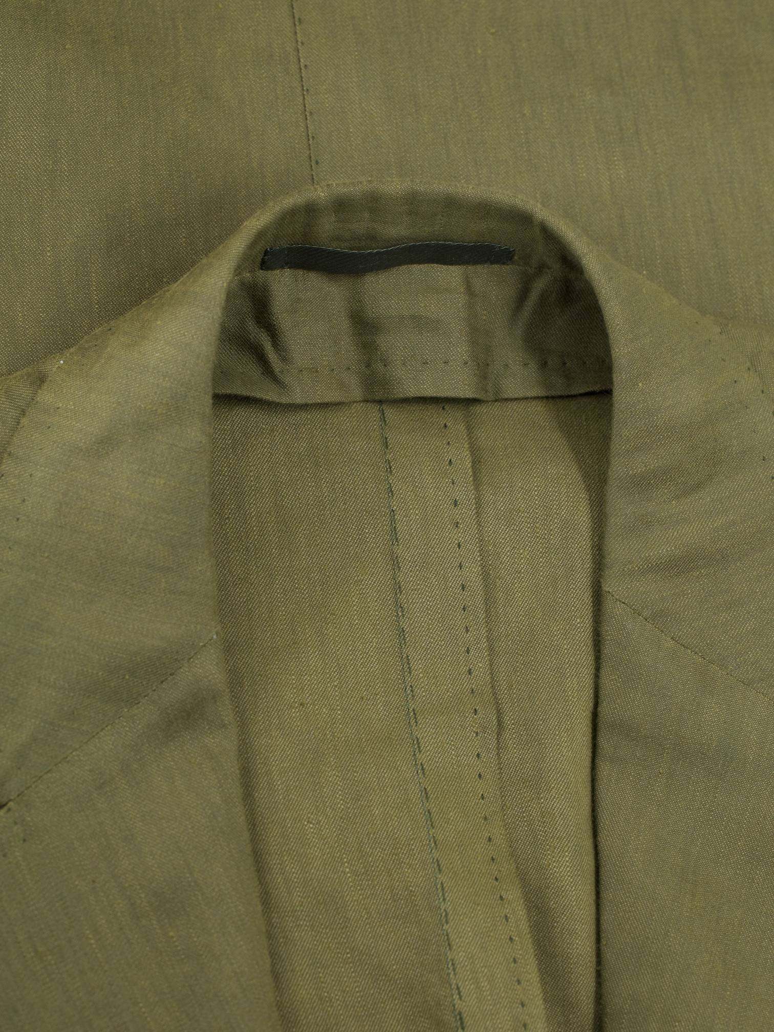 Cesare Attolini Khaki Green Linen & Wool Unlined Summer Jacket