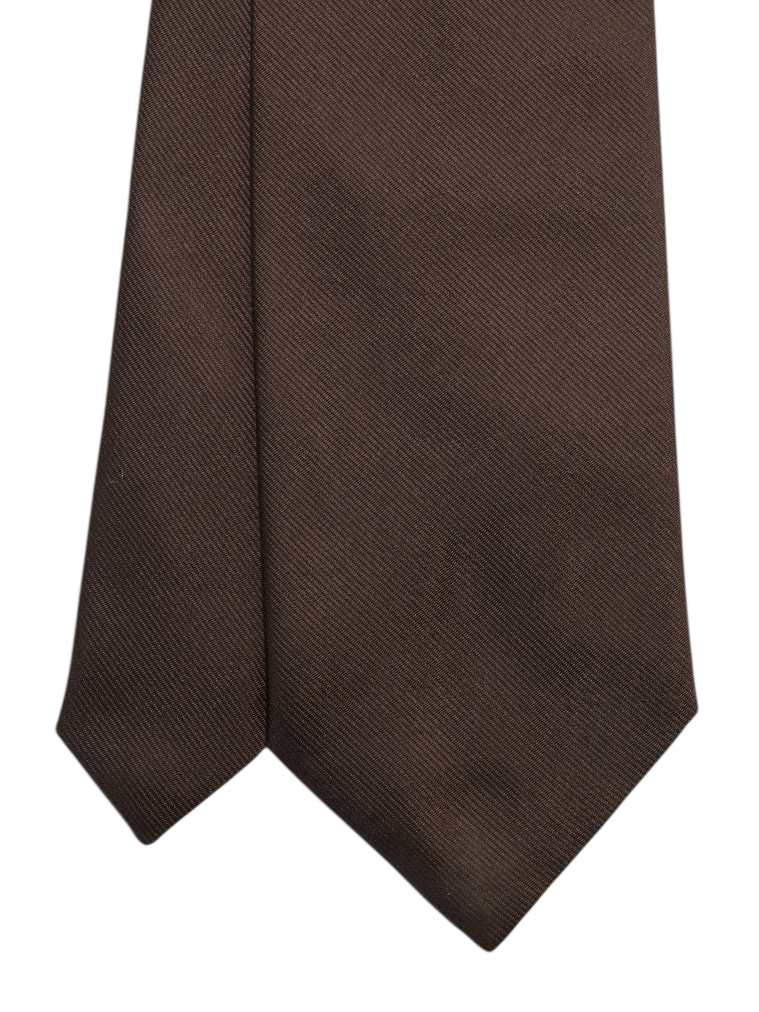 Cesare Attolini Dark Brown & Light Blue Silk Satin Tie