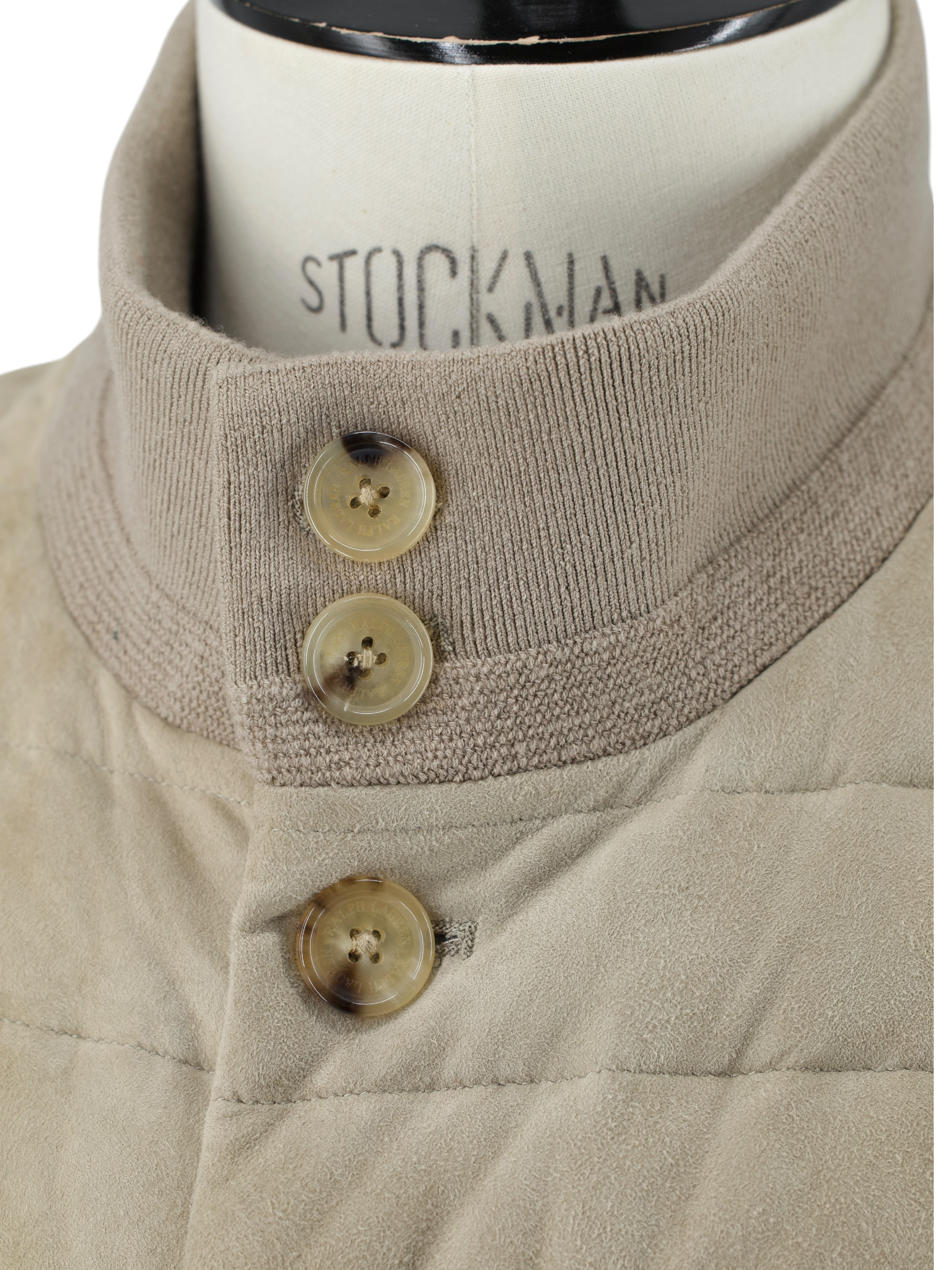Ralph Lauren Purple Label Light Brown Goat-Suede Padded Vest