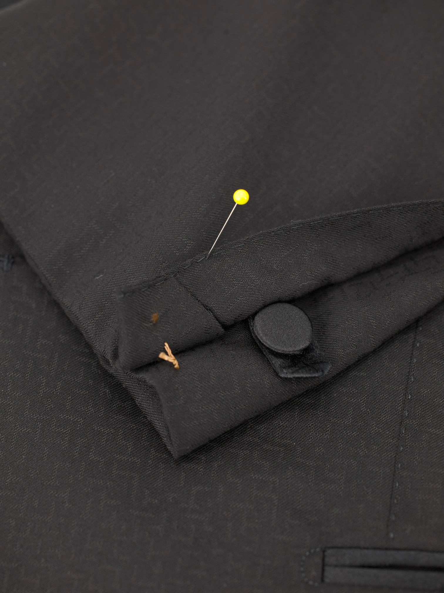 Ermenegildo Zegna Couture Black Wool Shadow-Pattern Tuxedo
