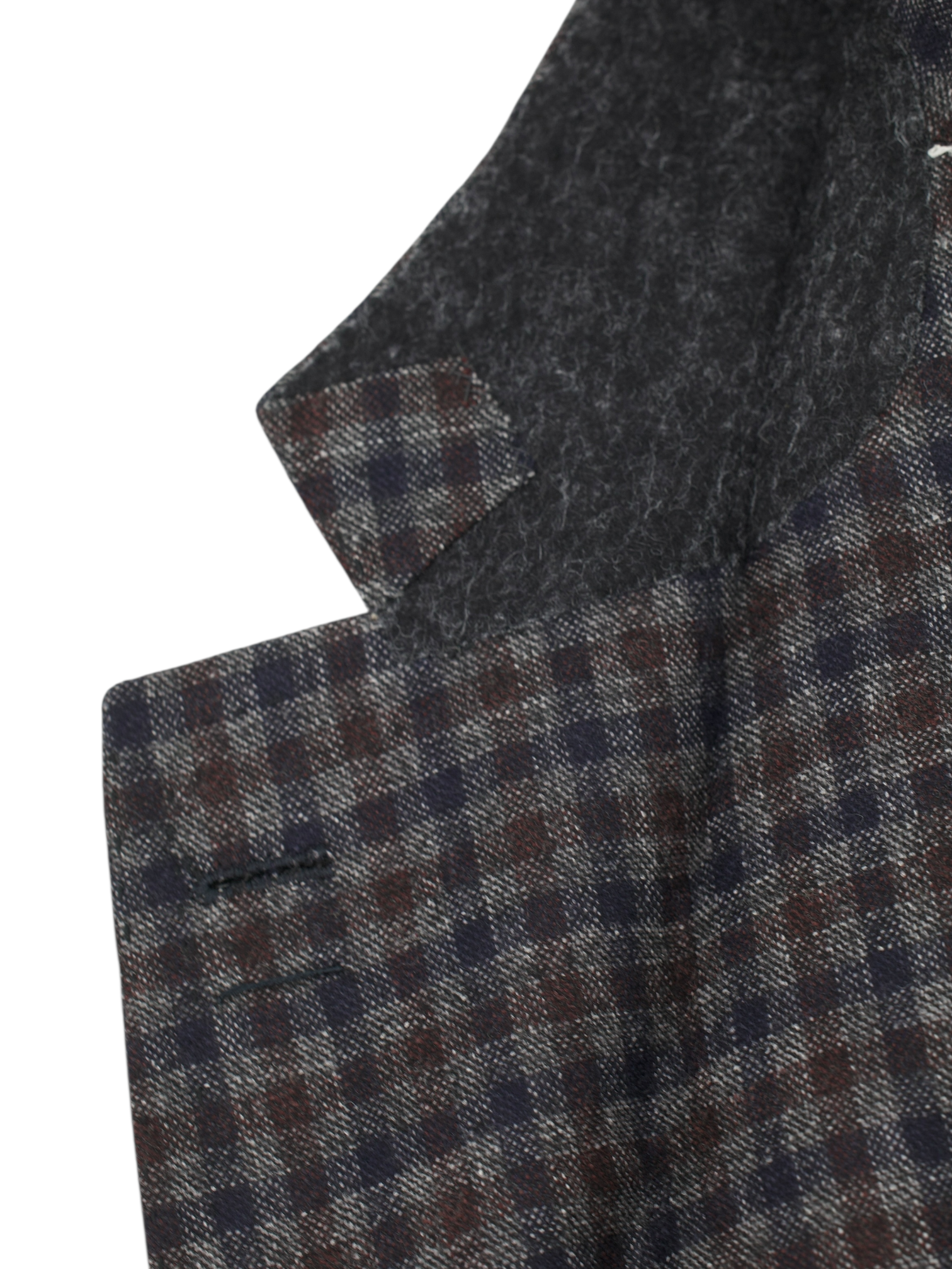 Cesare Attolini Brown & Blue Wool, Silk & Linen Gingham Check Jacket