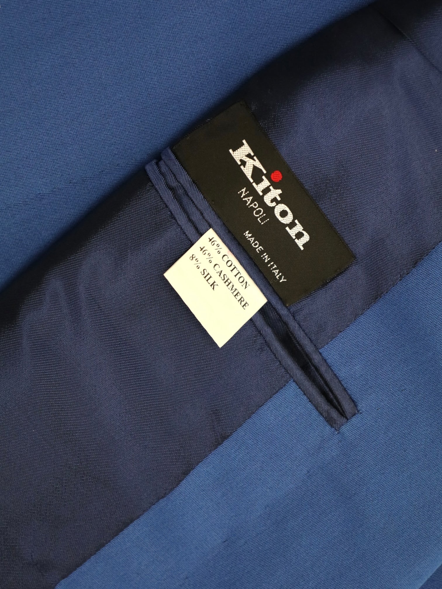 Kiton Neapolitan Blue Cotton, Cashmere & Silk Jacket