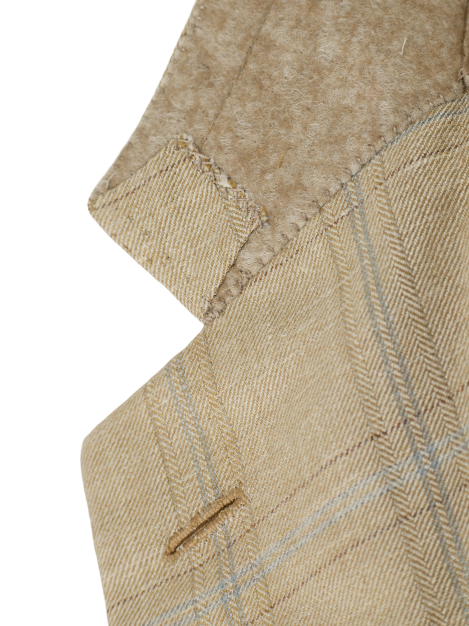 Brioni Beige Cashmere, Silk & Linen Windowpane Senato Jacket