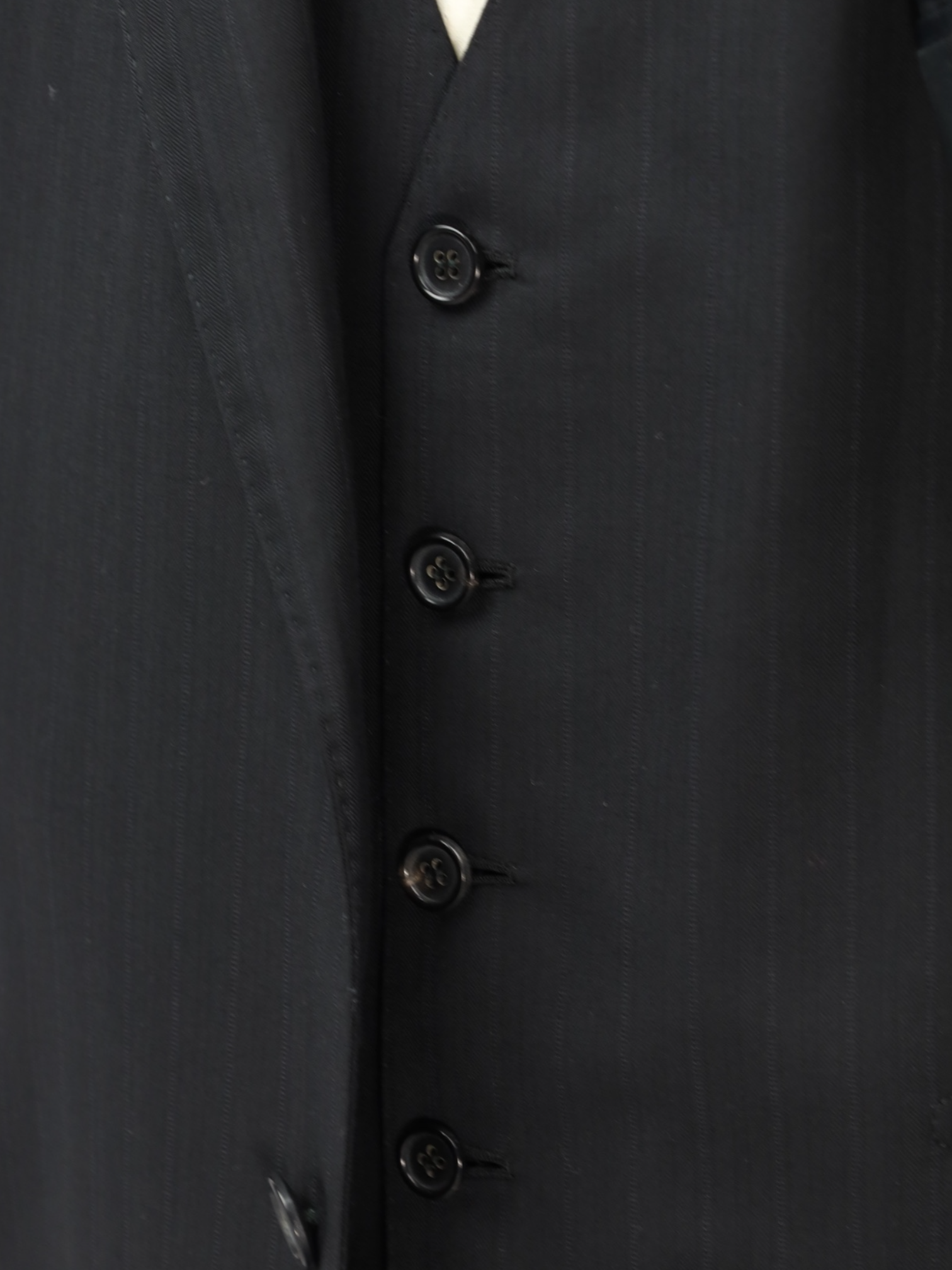 Brioni Black 3-Piece Shadow-Stripe Suit