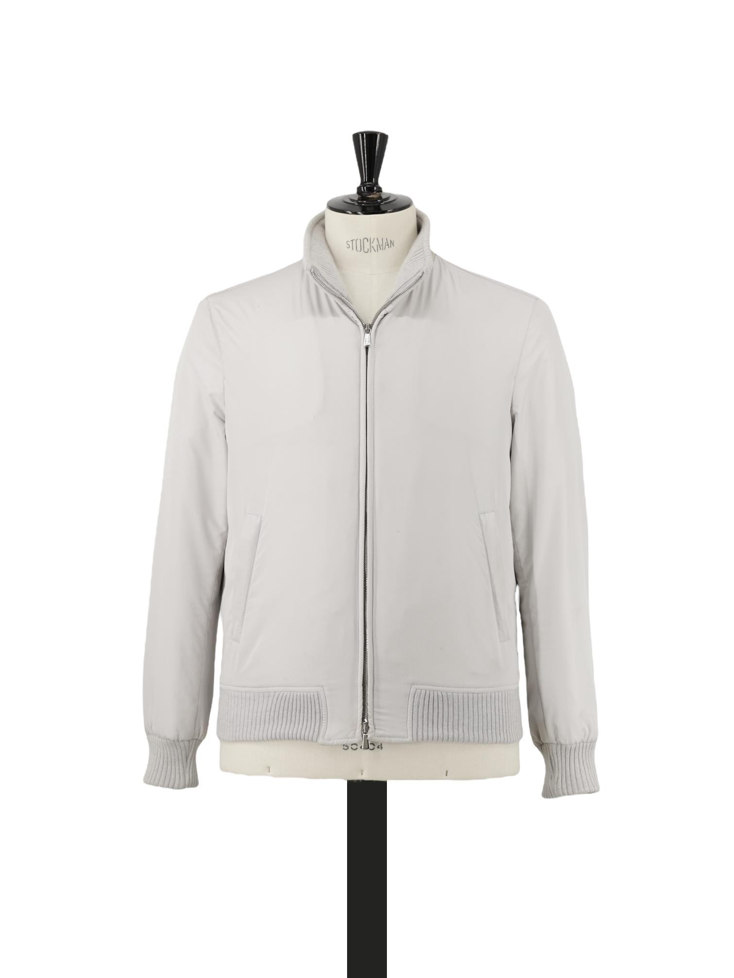 Mandelli Light Grey Softshell & Cashmere Lining Bomberjacket