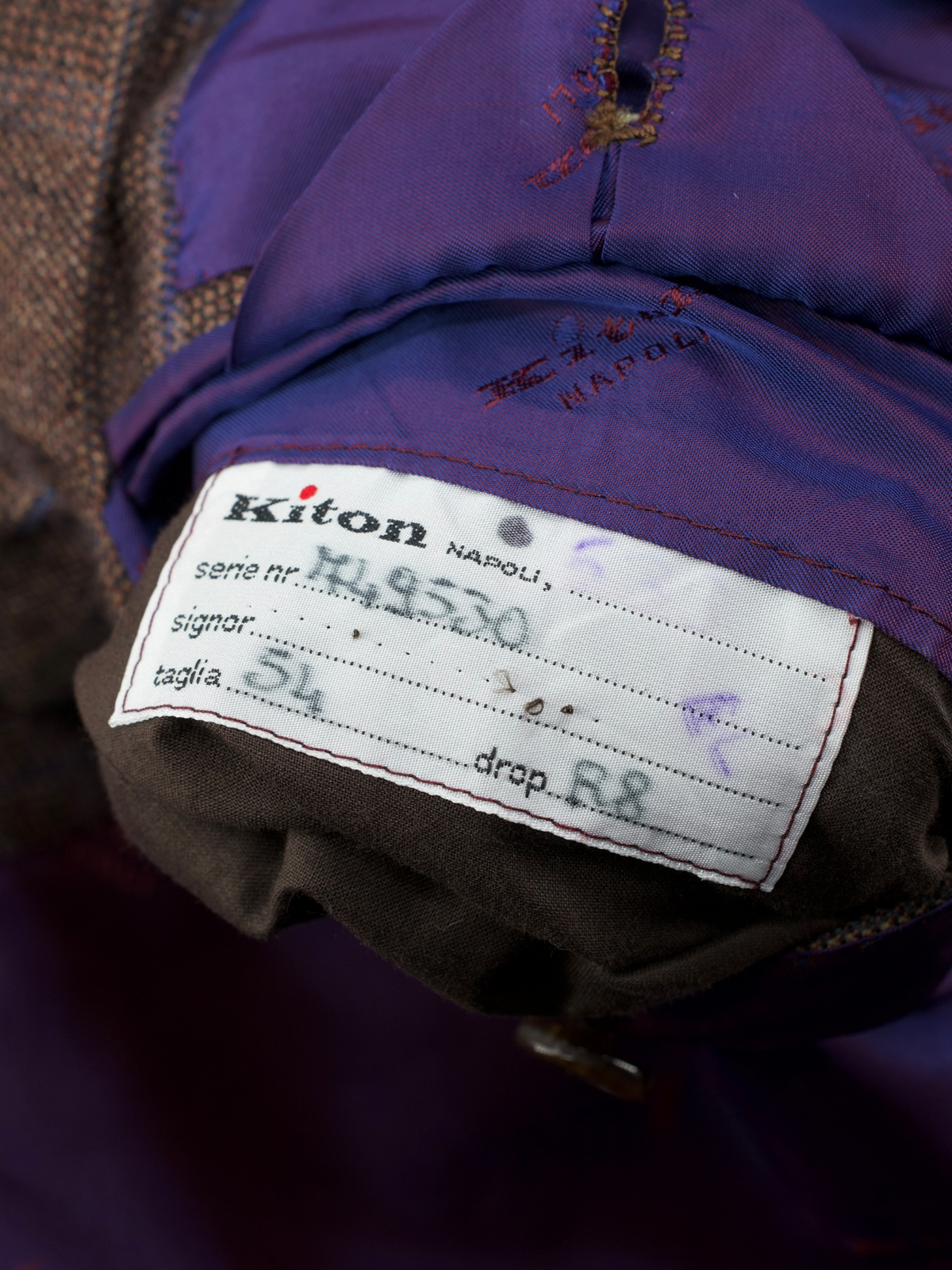 Kiton Brown & Blue Pure Cashmere Windowpane Winter Jacket