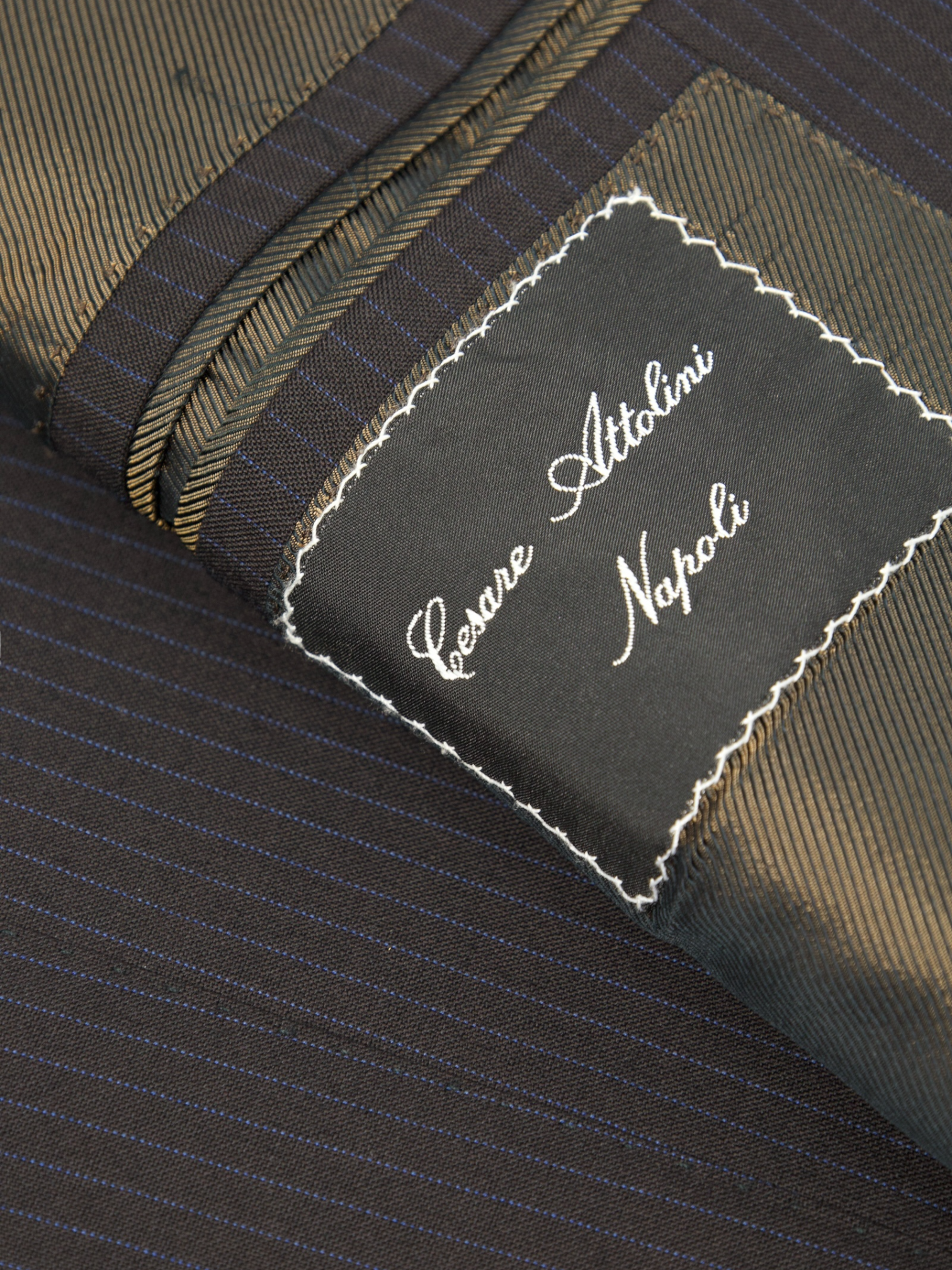 Cesare Attolini Brown Pinstripe Suit