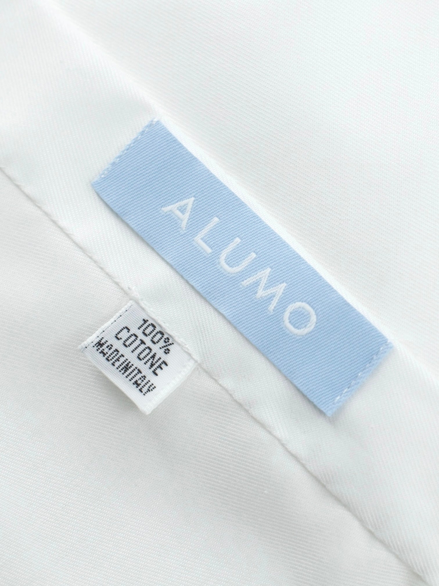 Finamore Esclusiva White Alumo Cotton Twill Shirt