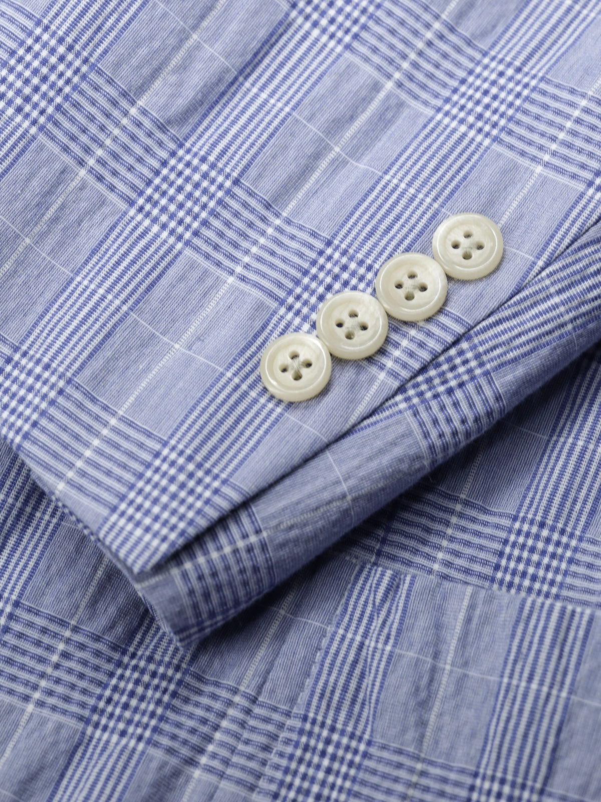 Ralph Lauren Light Blue Seerucker-Inspired Cotton-Stretch Checkered Jacket