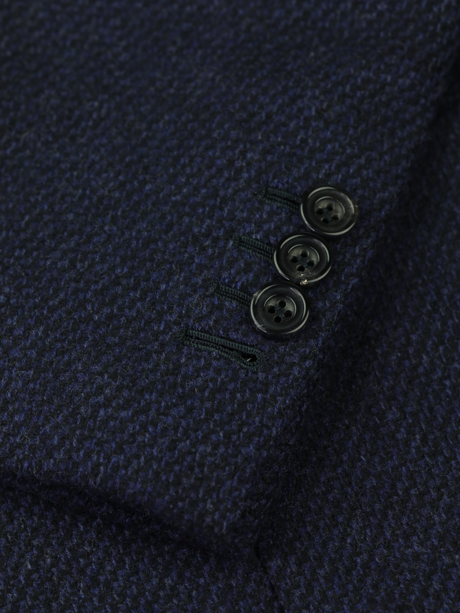 Kiton Blue Wool & Cashmere Bicolor Micro-Structure Jacket