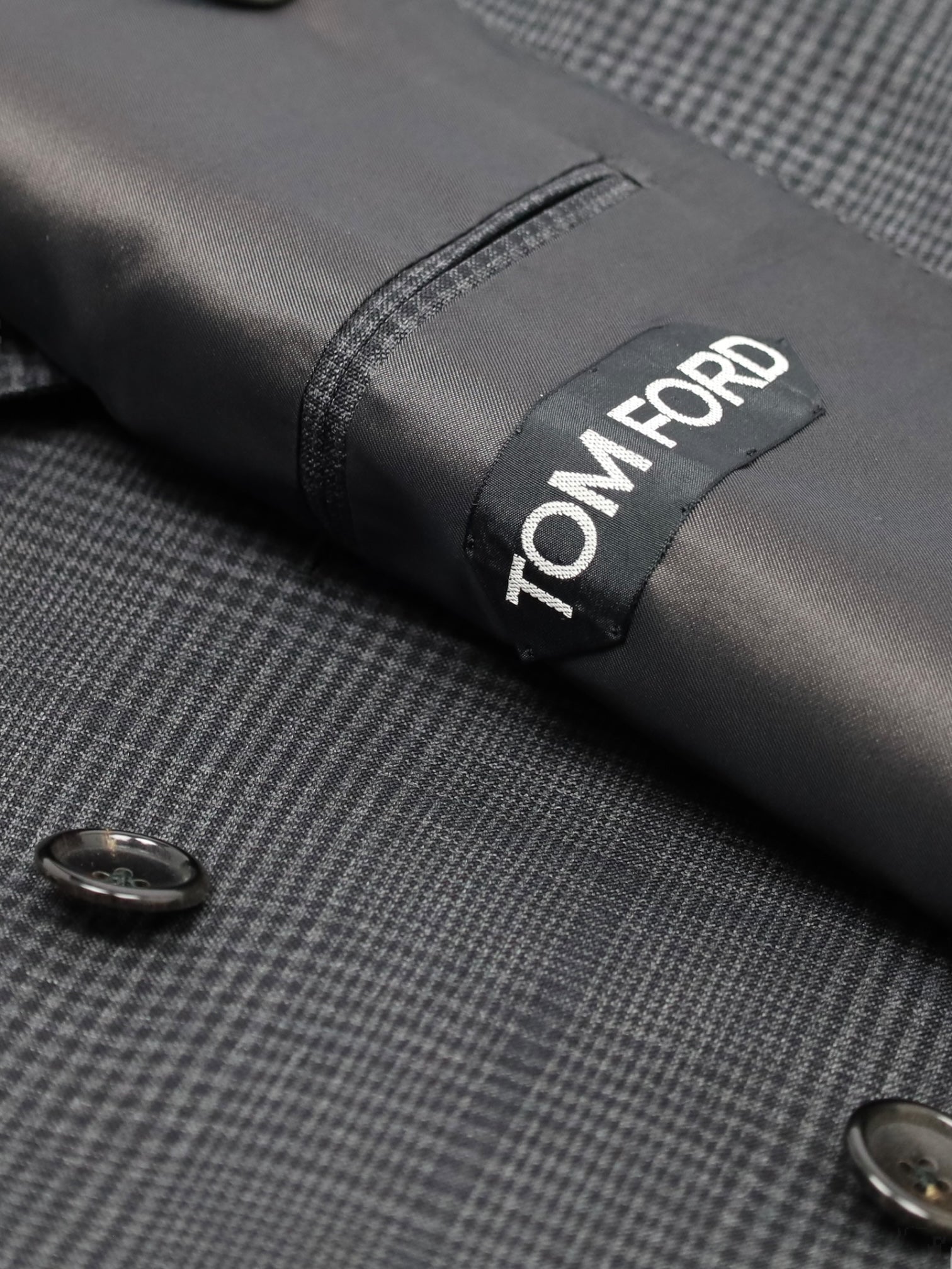 Tom Ford Grey Double Breasted Glenplaid Suit