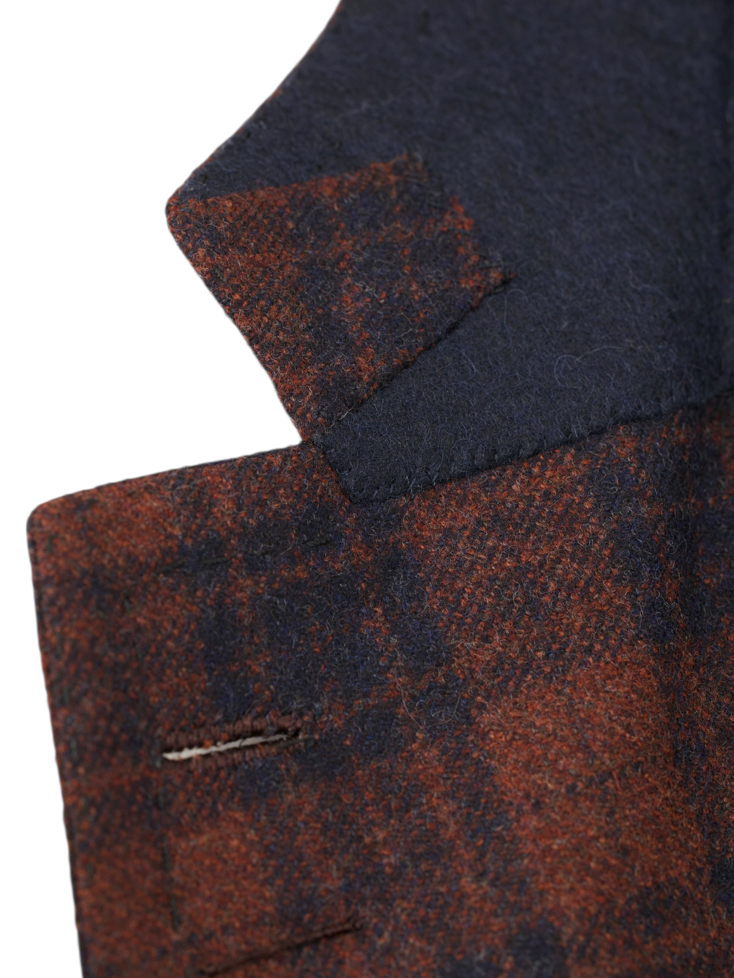 Cesare Attolini Ruby Red & Navy Wool Cashmere Check Winter Jacket