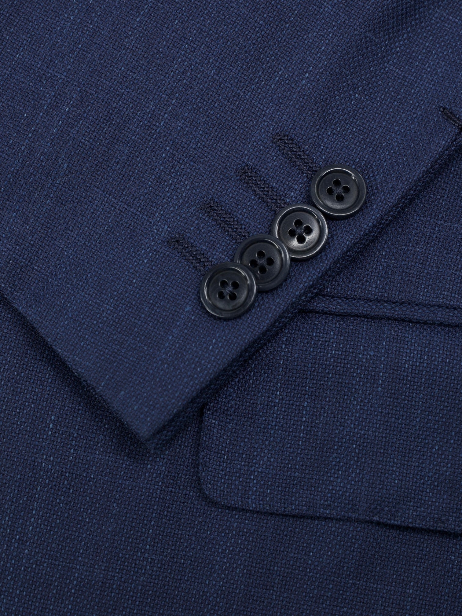 Ermenegildo Zegna Royal Blue Wool, Linen & Silk Basket-Weave Milano Easy Suit
