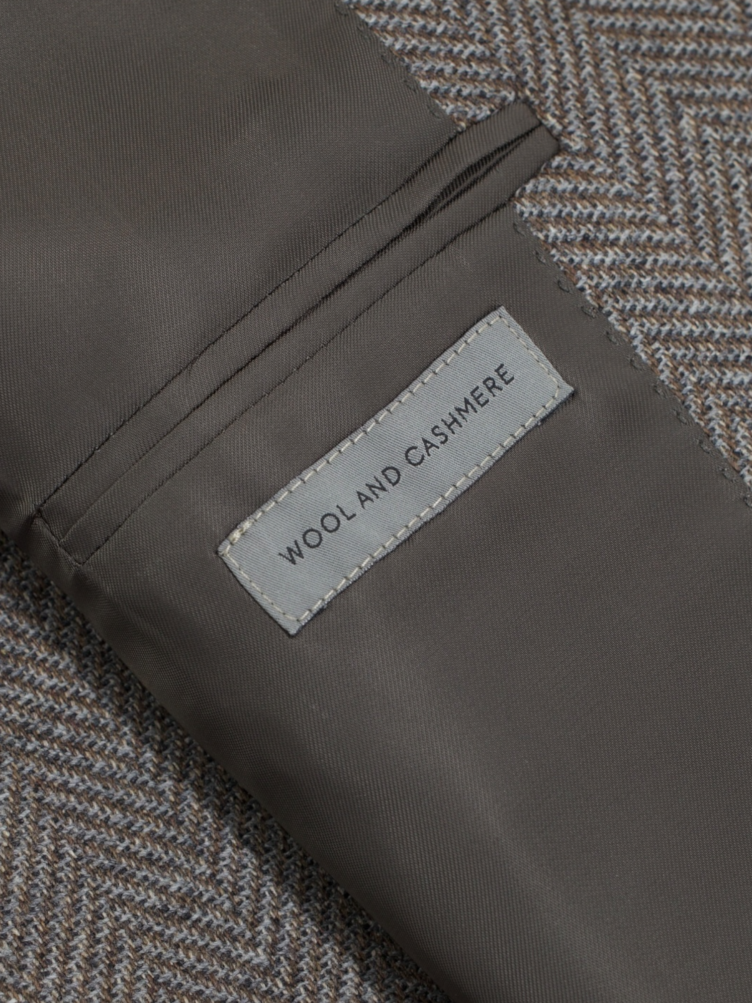 Corneliani Sartoria Brown & Ice-Blue Wool & Cashmere Herringbone Jacket