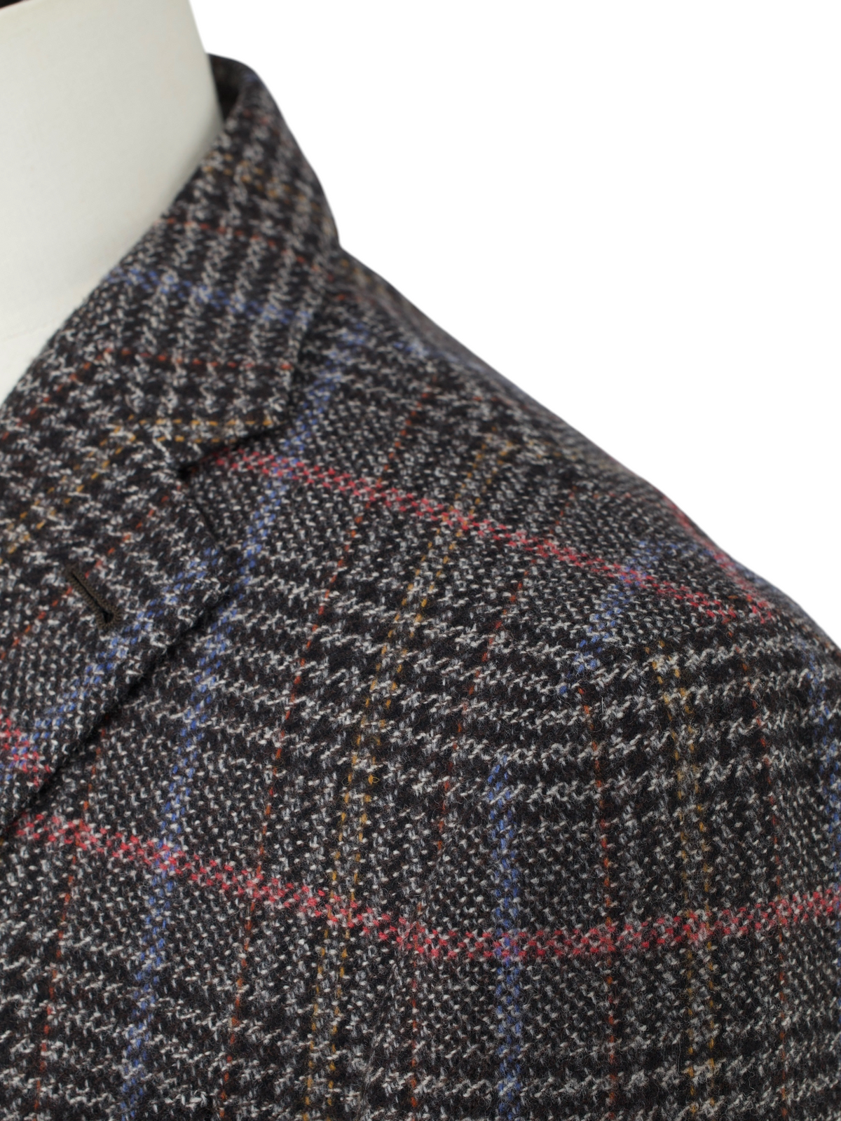 Lardini Brown & Multicolor Wool Tartan Jacket