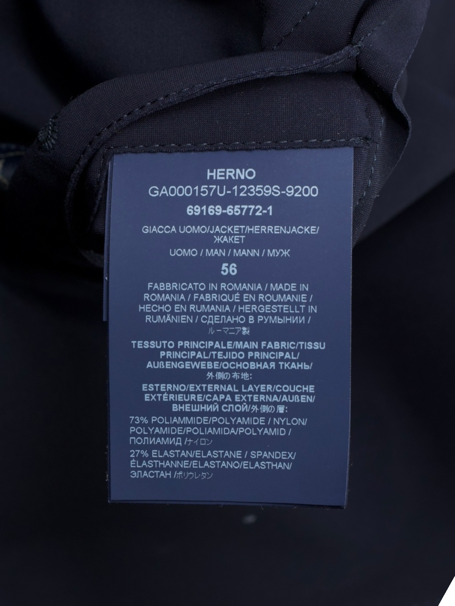 Herno Navy Stretch-Scuba Comfort Jacket