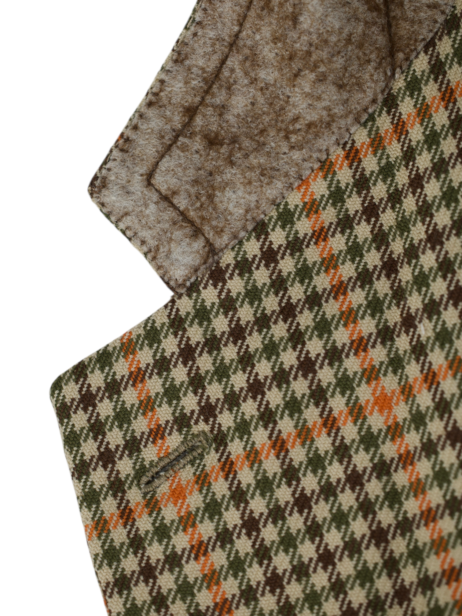 Brioni Brown & Orange Lambswool Windowpane Nomentano Jacket