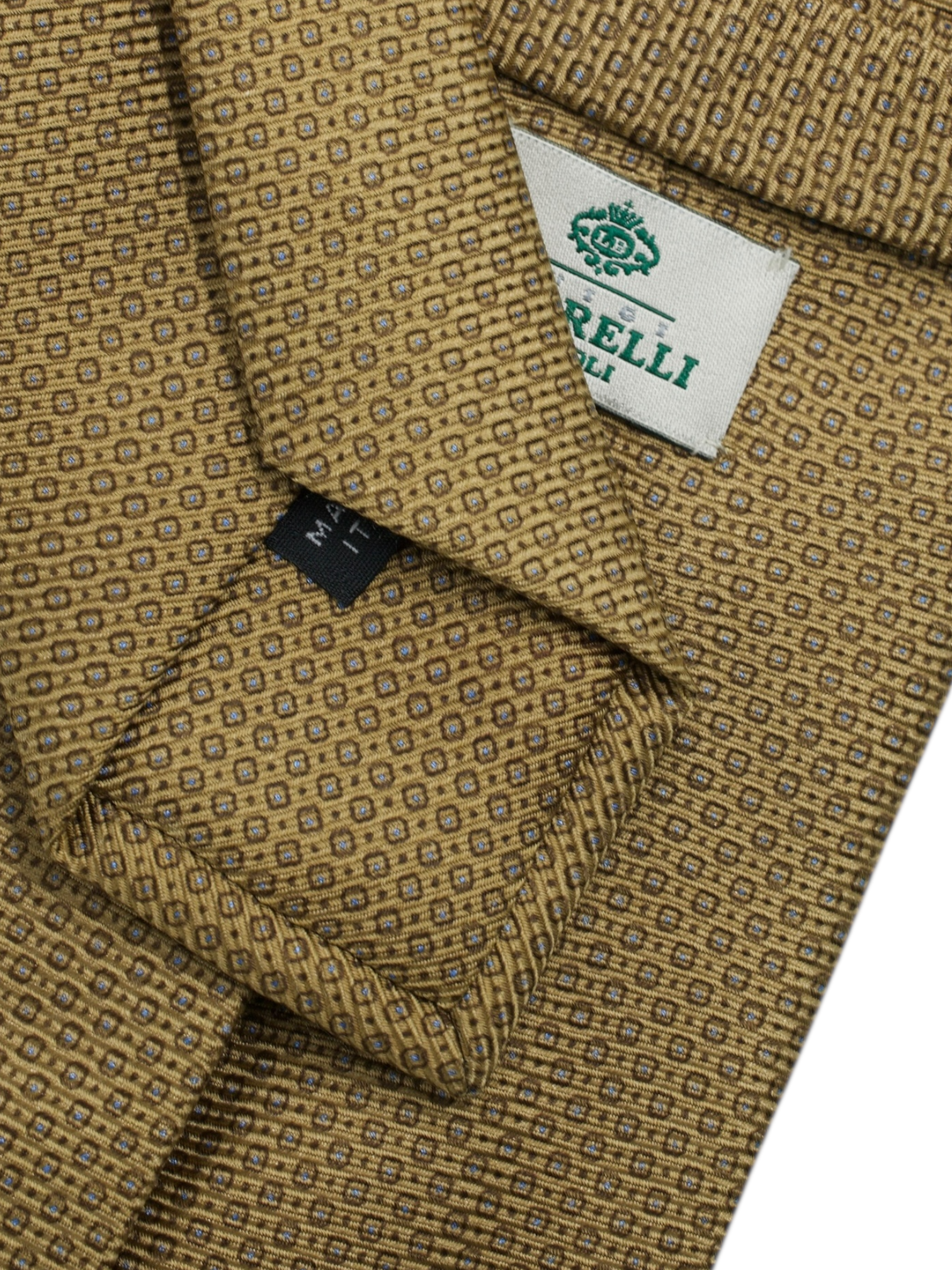 Luigi Borrelli 5-Fold Gold Silk Micro-Pattern Tie