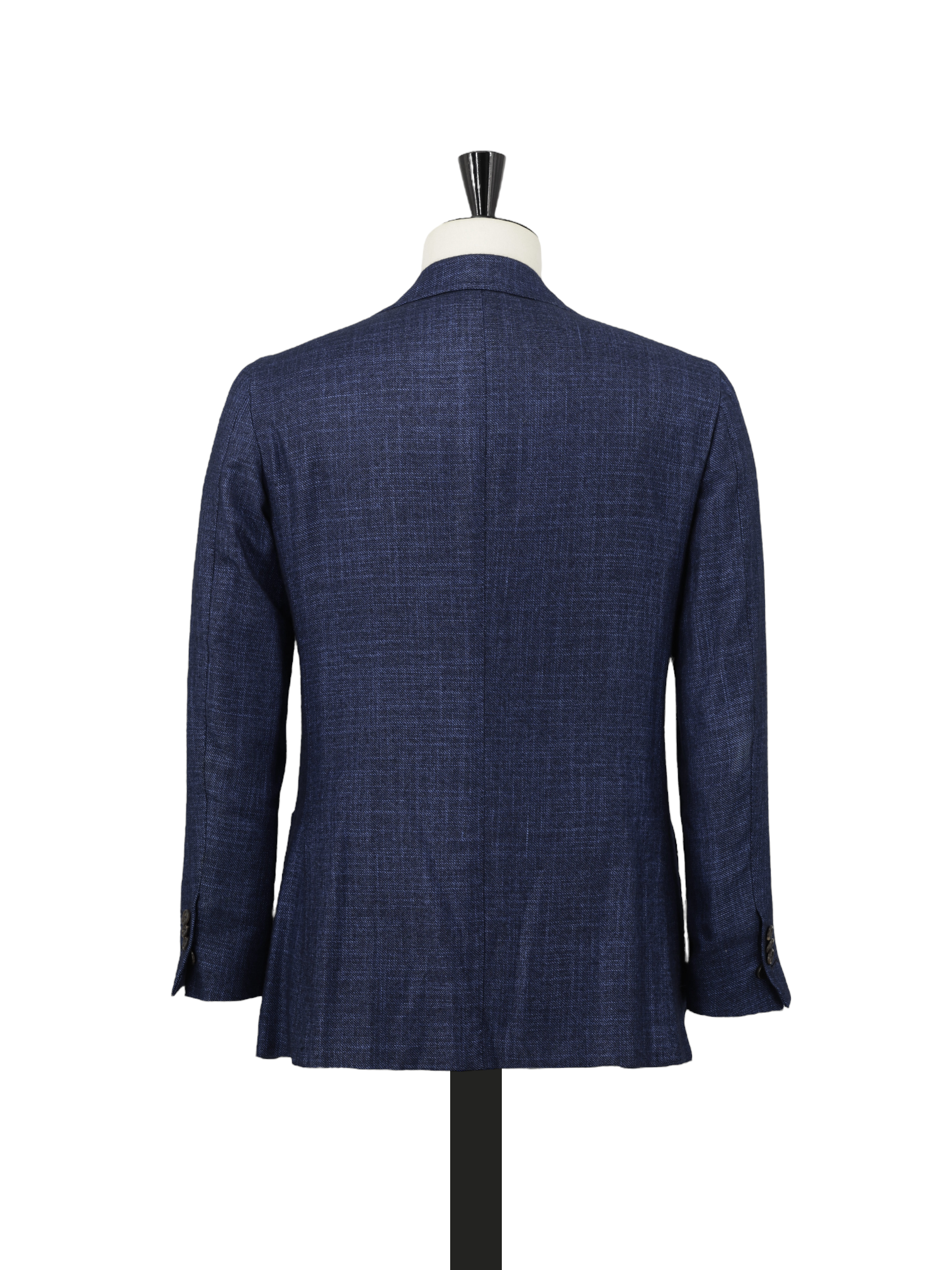 Orazio Luciano Blue Bicolor Silk & Cashmere Micro-Pattern Jacket