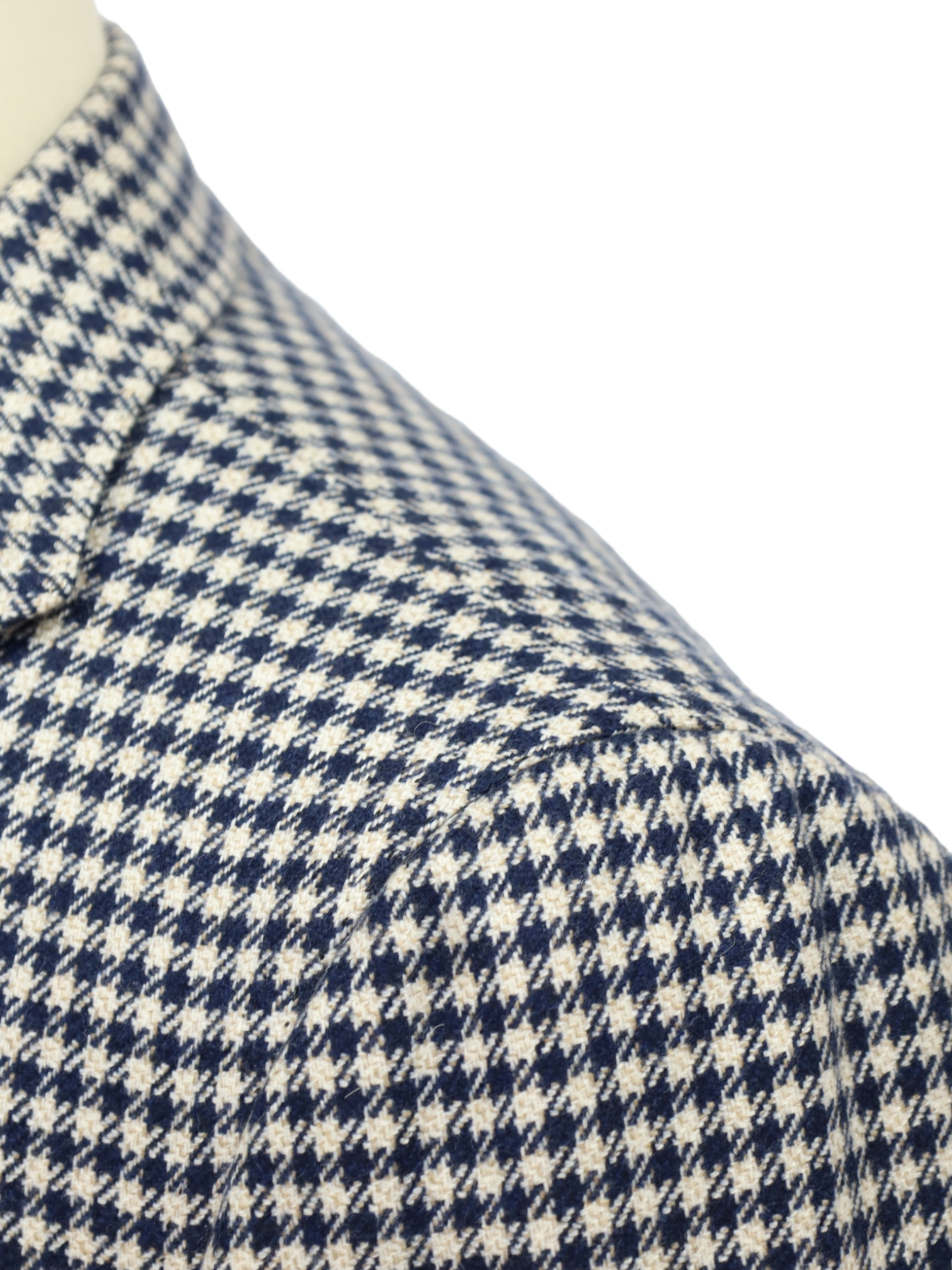 Cesare Attolini Light Brown and Navy Houndstooth Cashmere Jacket