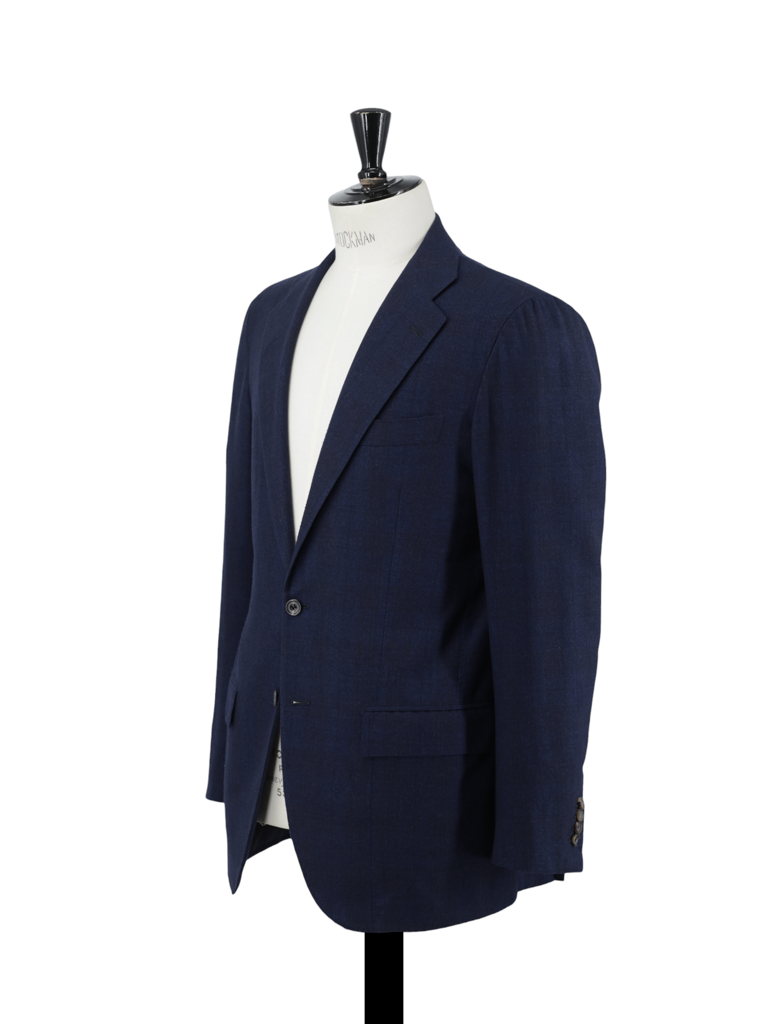 Kiton Dark Blue & Castagne Brown 14-Micron Wool & Silk Shadow-Check "LaSa" Suit