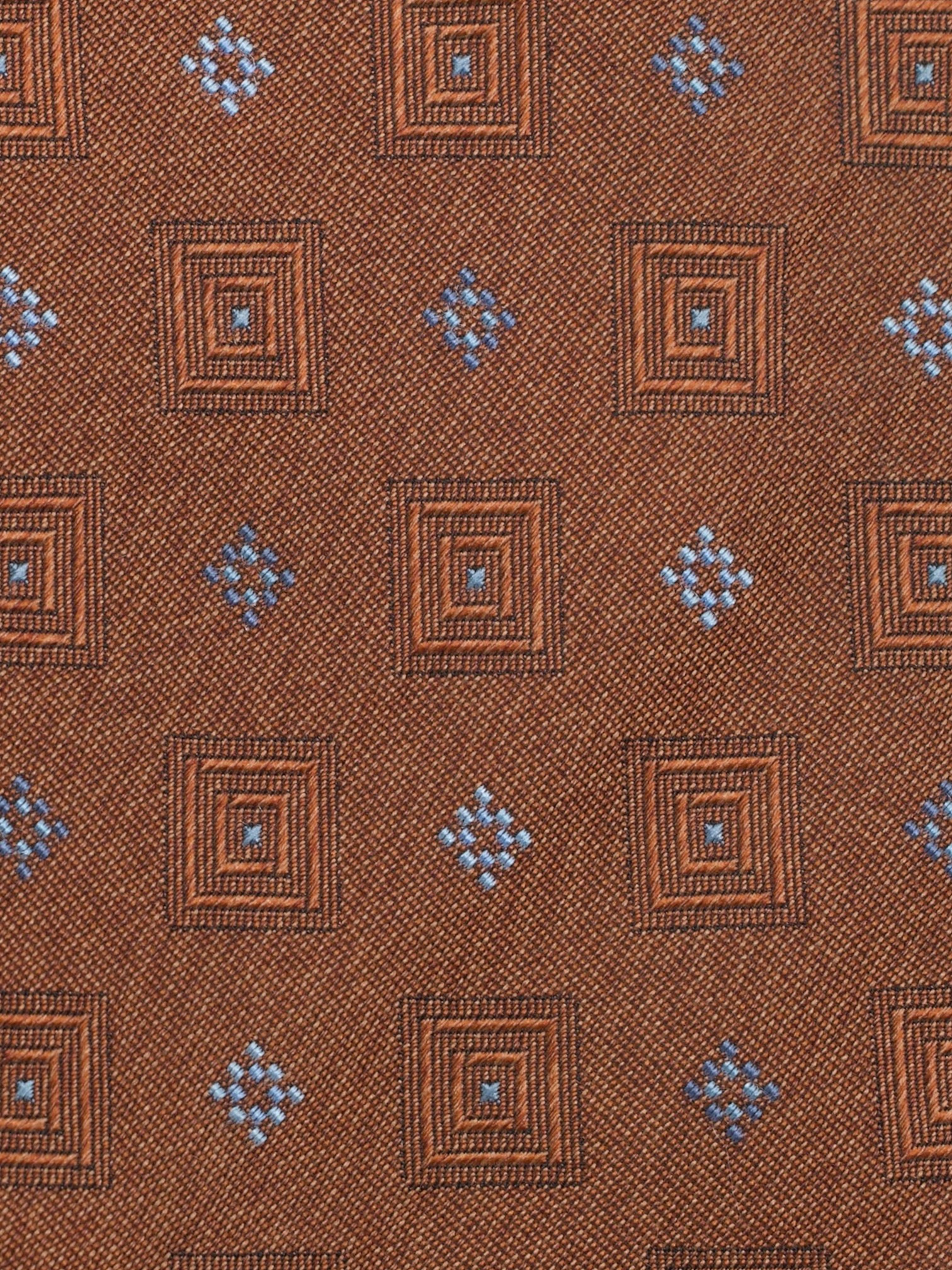Corneliani Burnt-Orange Vintage Square Pattern Tie