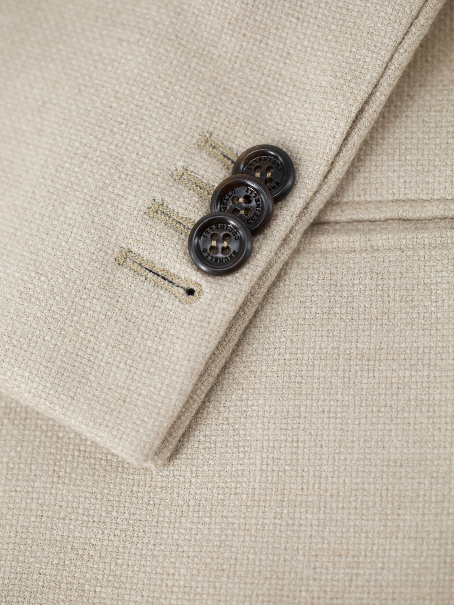 Brunello Cucinelli Beige Cashmere & Silk Plain-Weave Jacket
