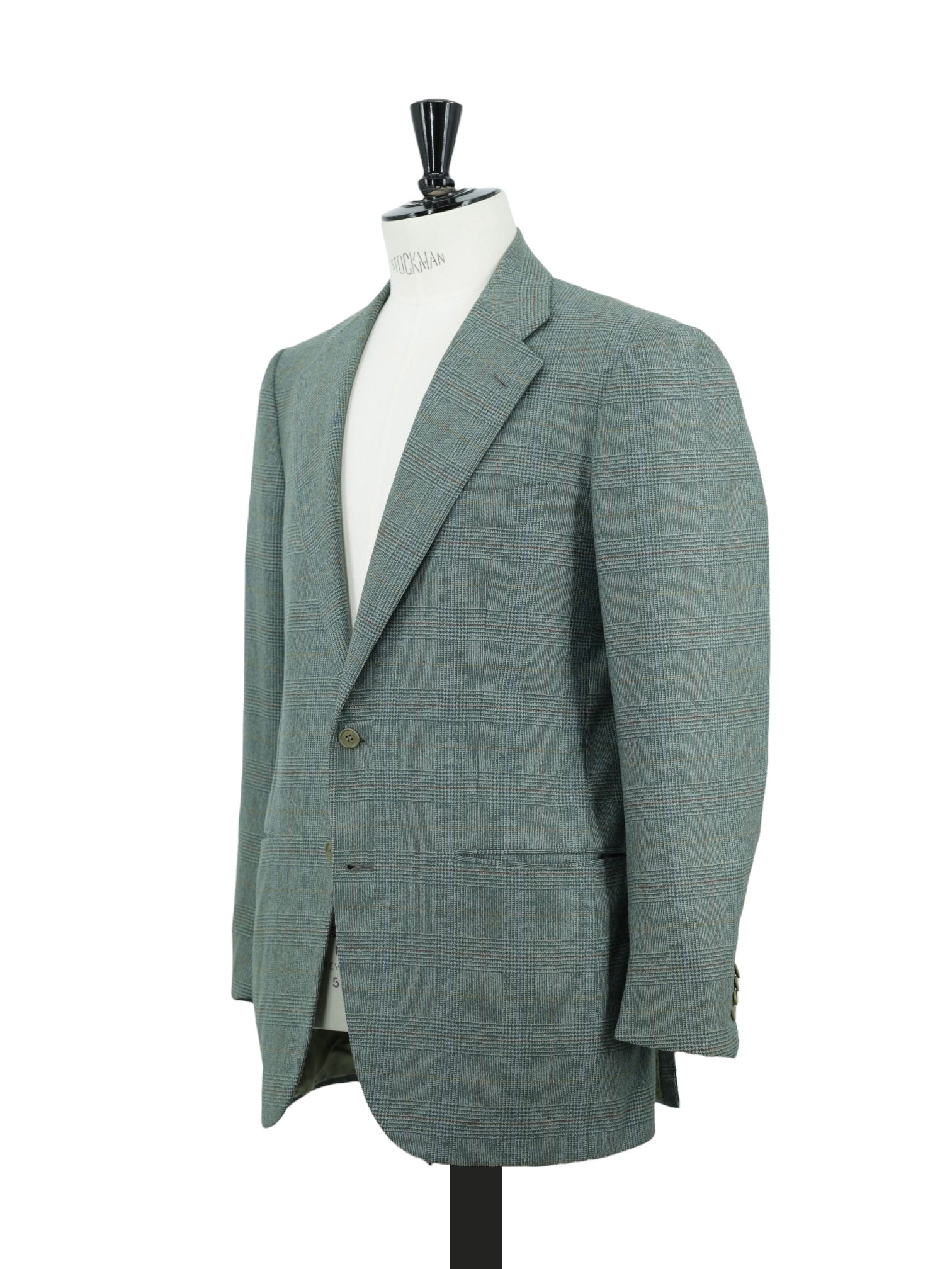 Kiton Vintage Green Pure Cashmere Prince of Wales Jacket