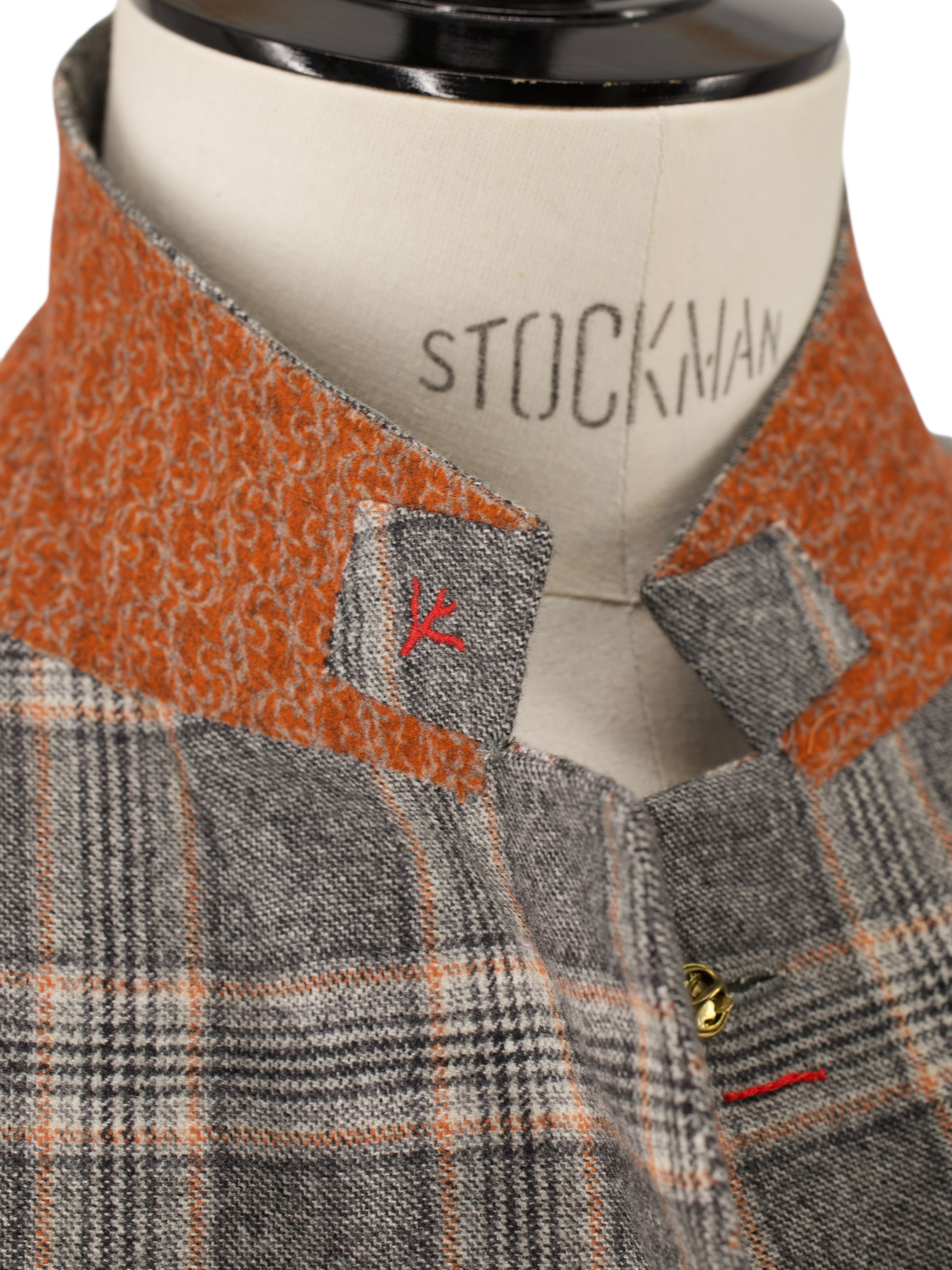 Isaia Grey & Light Brown Wool Prince of Wales Jacket